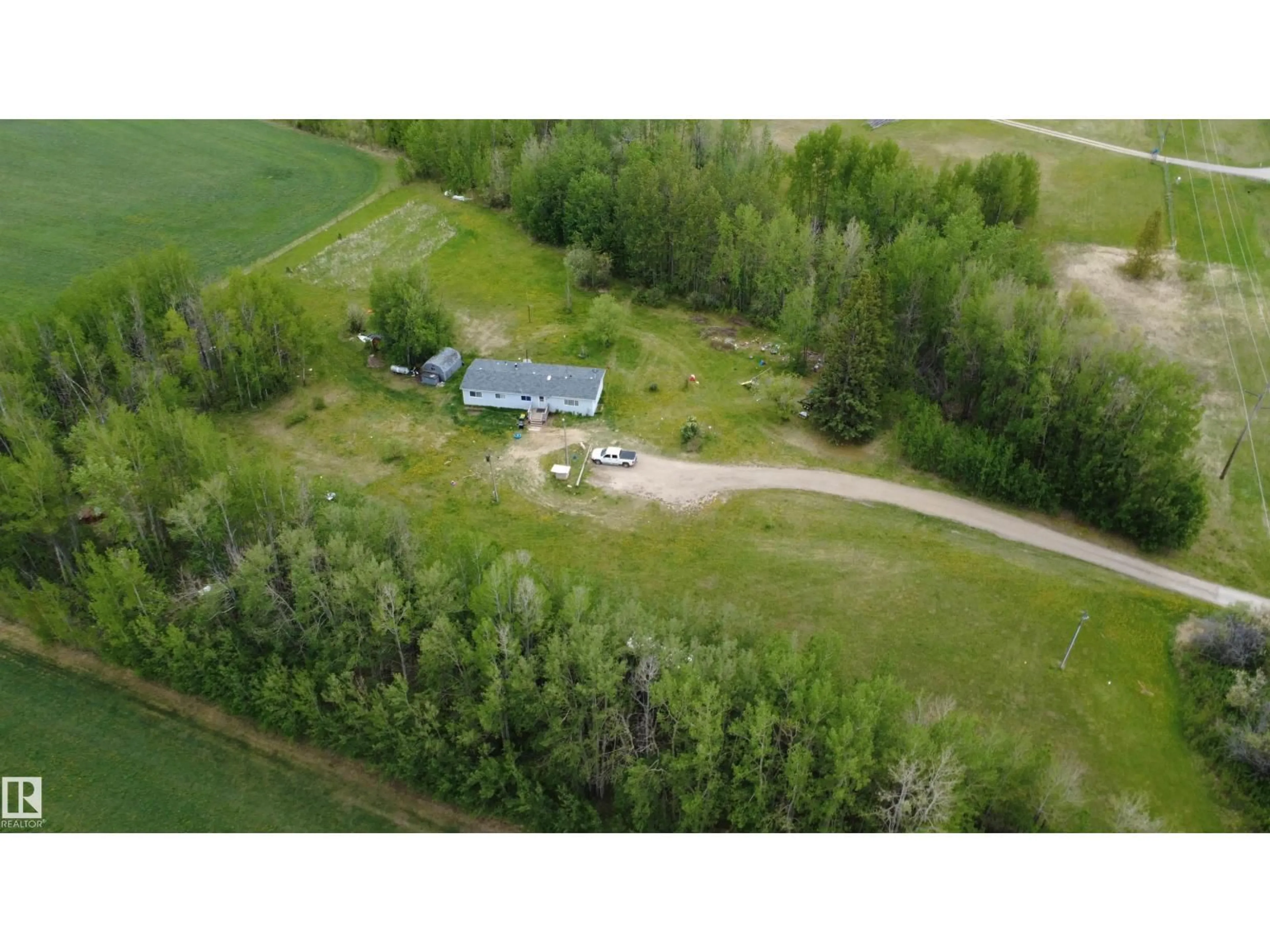 A pic from outside/outdoor area/front of a property/back of a property/a pic from drone, unknown for 50521 HWY 22, Rural Brazeau County Alberta T7A2A2