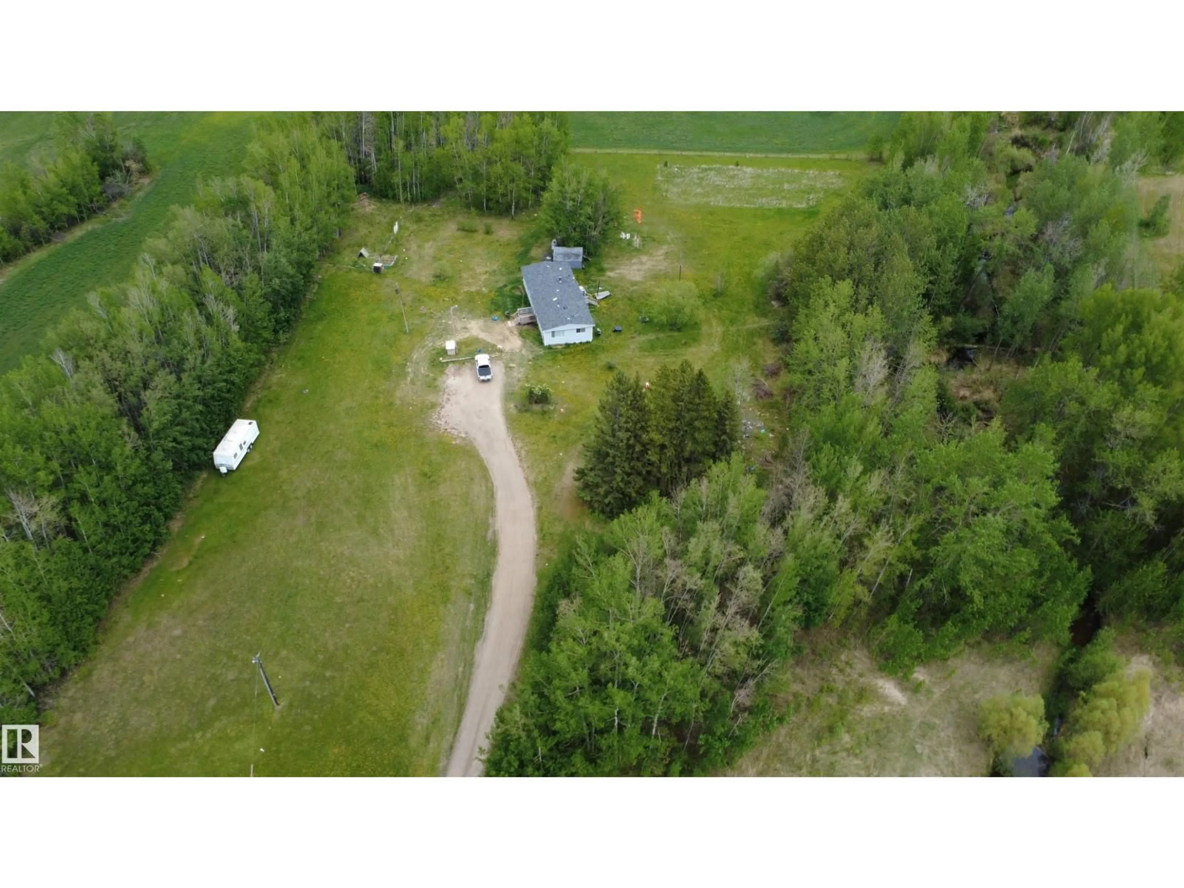 A pic from outside/outdoor area/front of a property/back of a property/a pic from drone, unknown for 50521 HWY 22, Rural Brazeau County Alberta T7A2A2