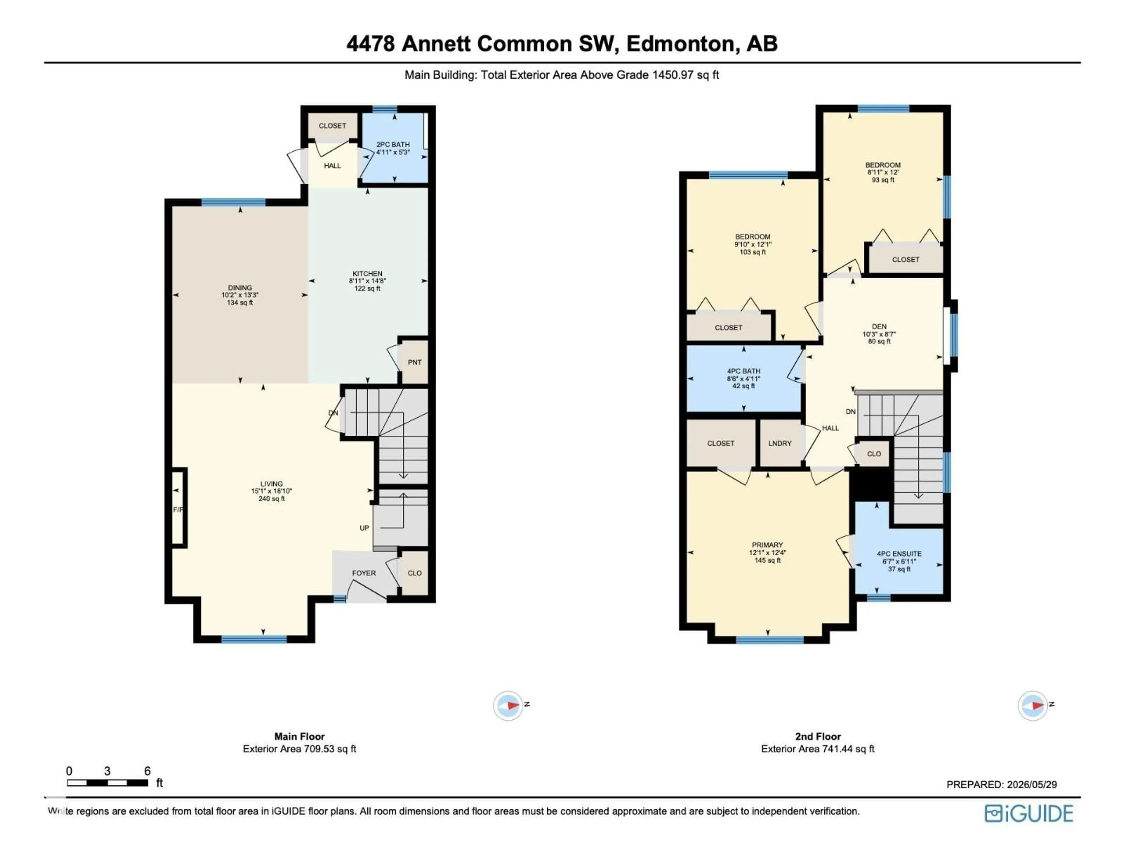 Floor plan for SW - 4478 ANNETT CM, Edmonton Alberta T6W2V7