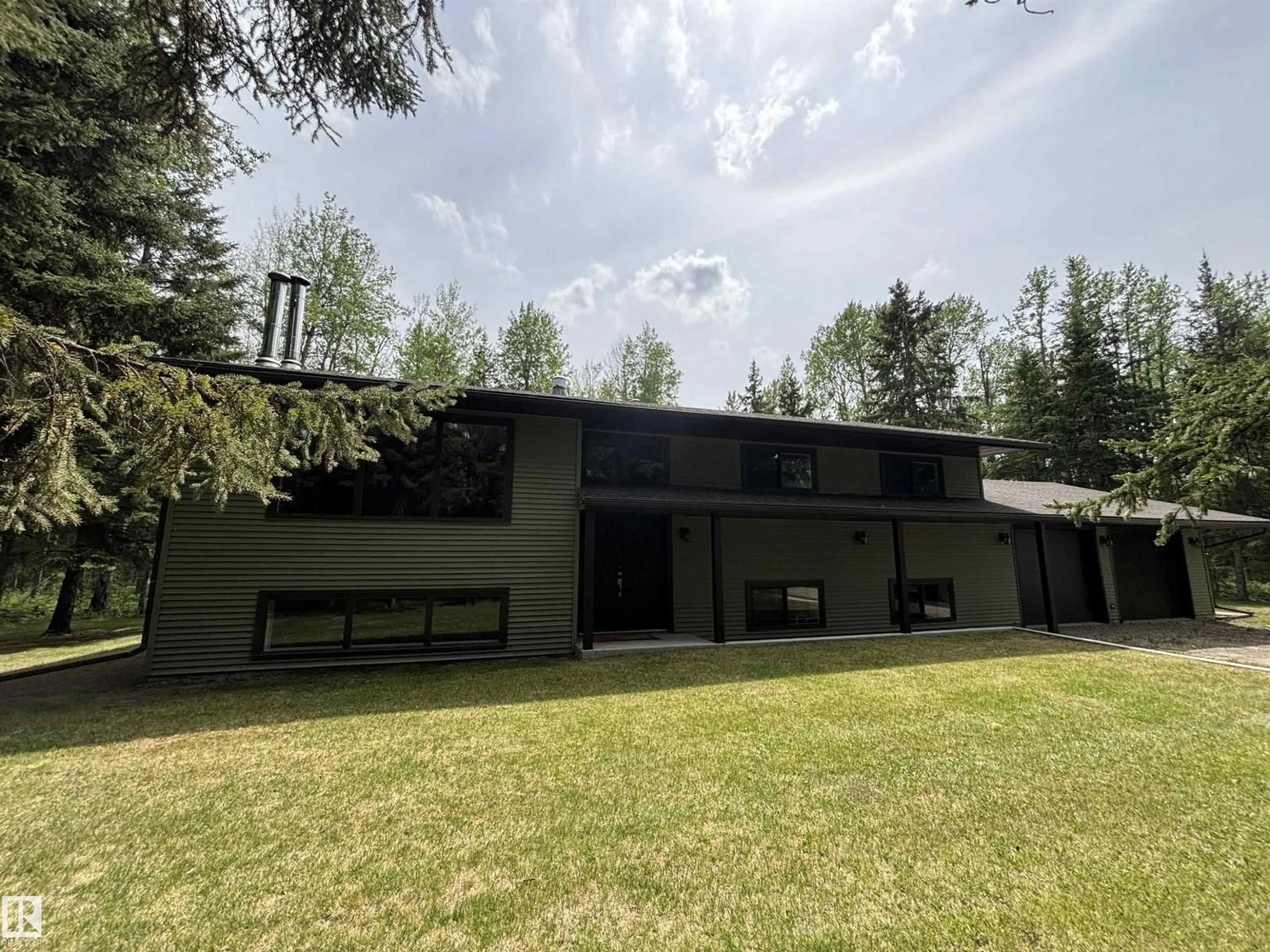 A pic from outside/outdoor area/front of a property/back of a property/a pic from drone, forest/trees view for 1 - 49321 RANGE ROAD 72, Rural Brazeau County Alberta T7A2A2