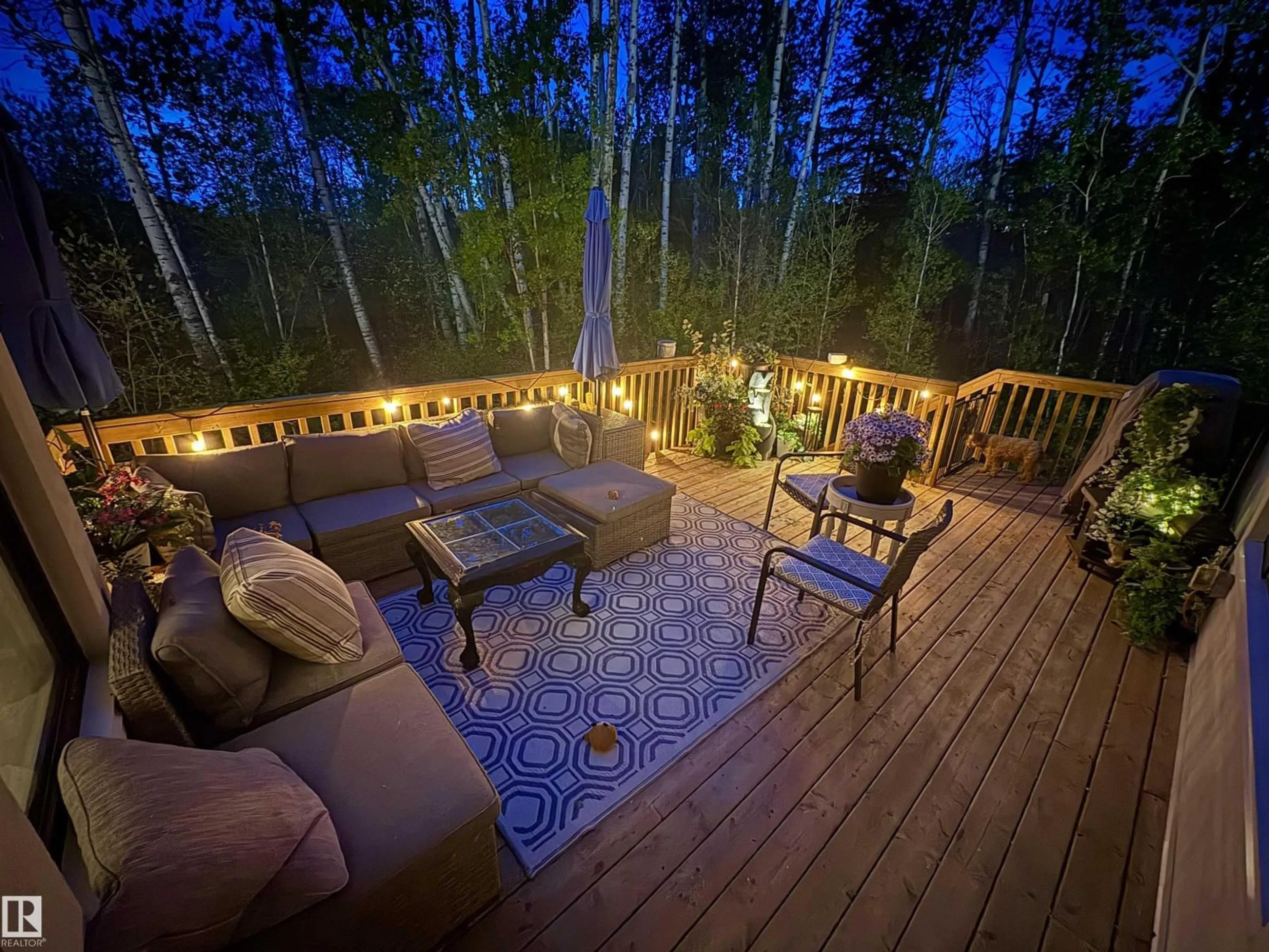 Patio, forest/trees view for 29 TWP ROAD 514 SW, Rural Parkland County Alberta T7Y1E9