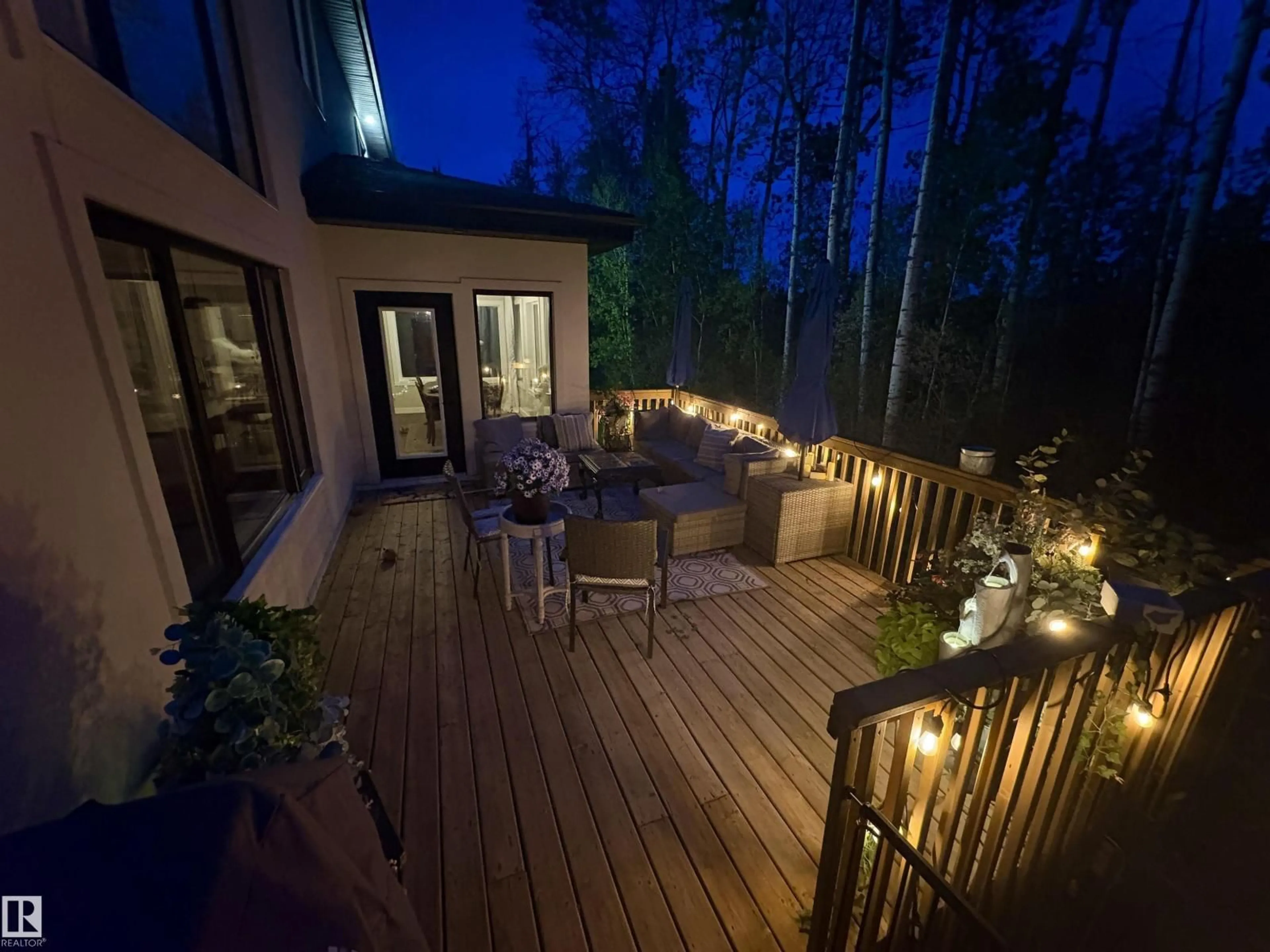 Patio, forest/trees view for 29 TWP ROAD 514 SW, Rural Parkland County Alberta T7Y1E9
