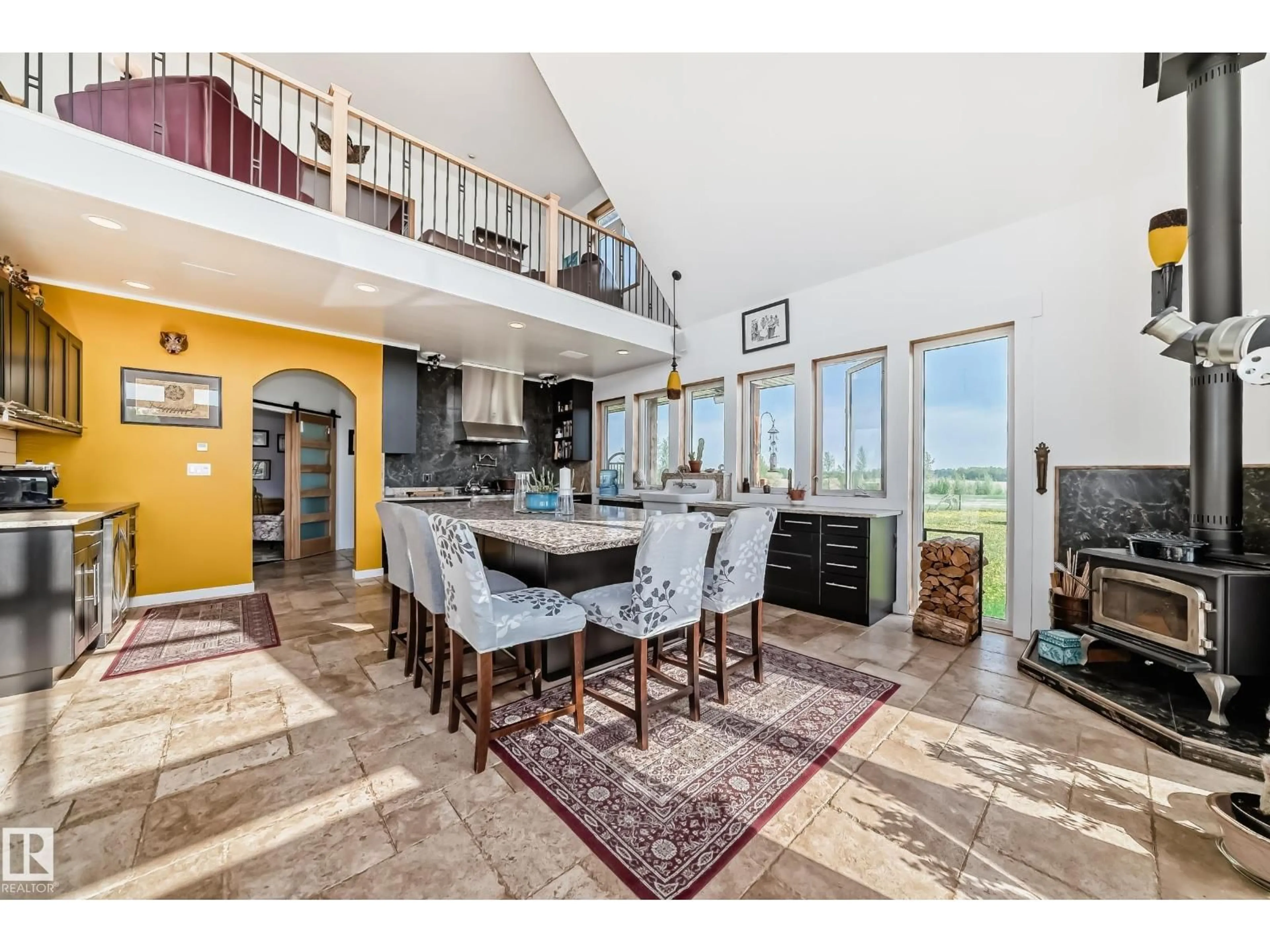 Open concept kitchen, ceramic/tile floor for 2420 TWP ROAD 555, Rural Lac Ste. Anne County Alberta T0E1J0