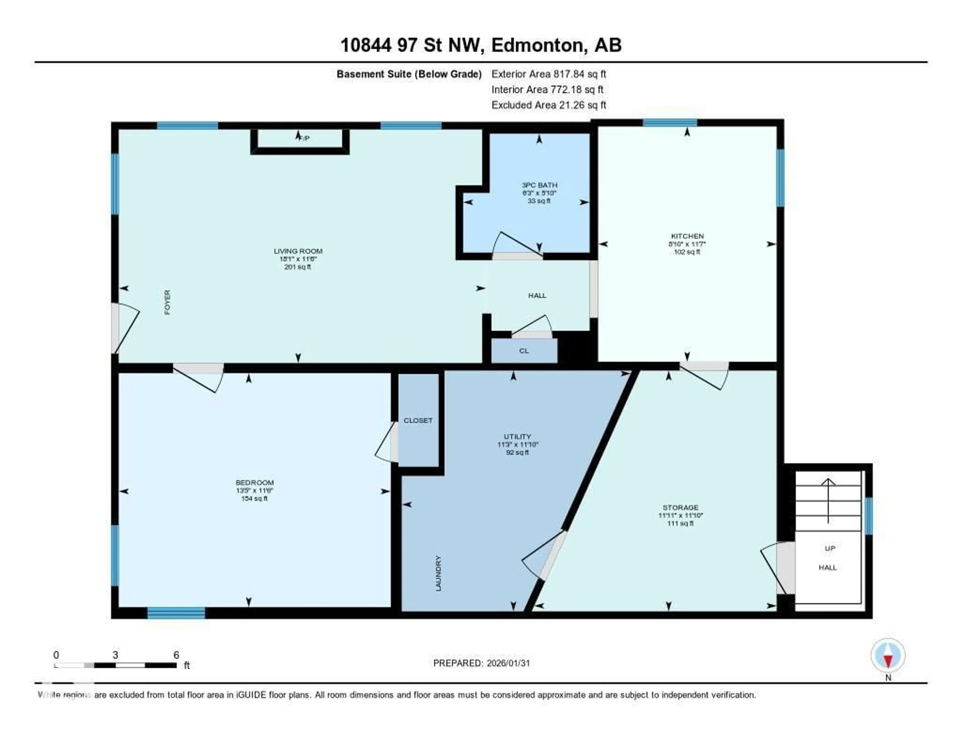 Floor plan for 10844 97 ST, Edmonton Alberta T5H1H5