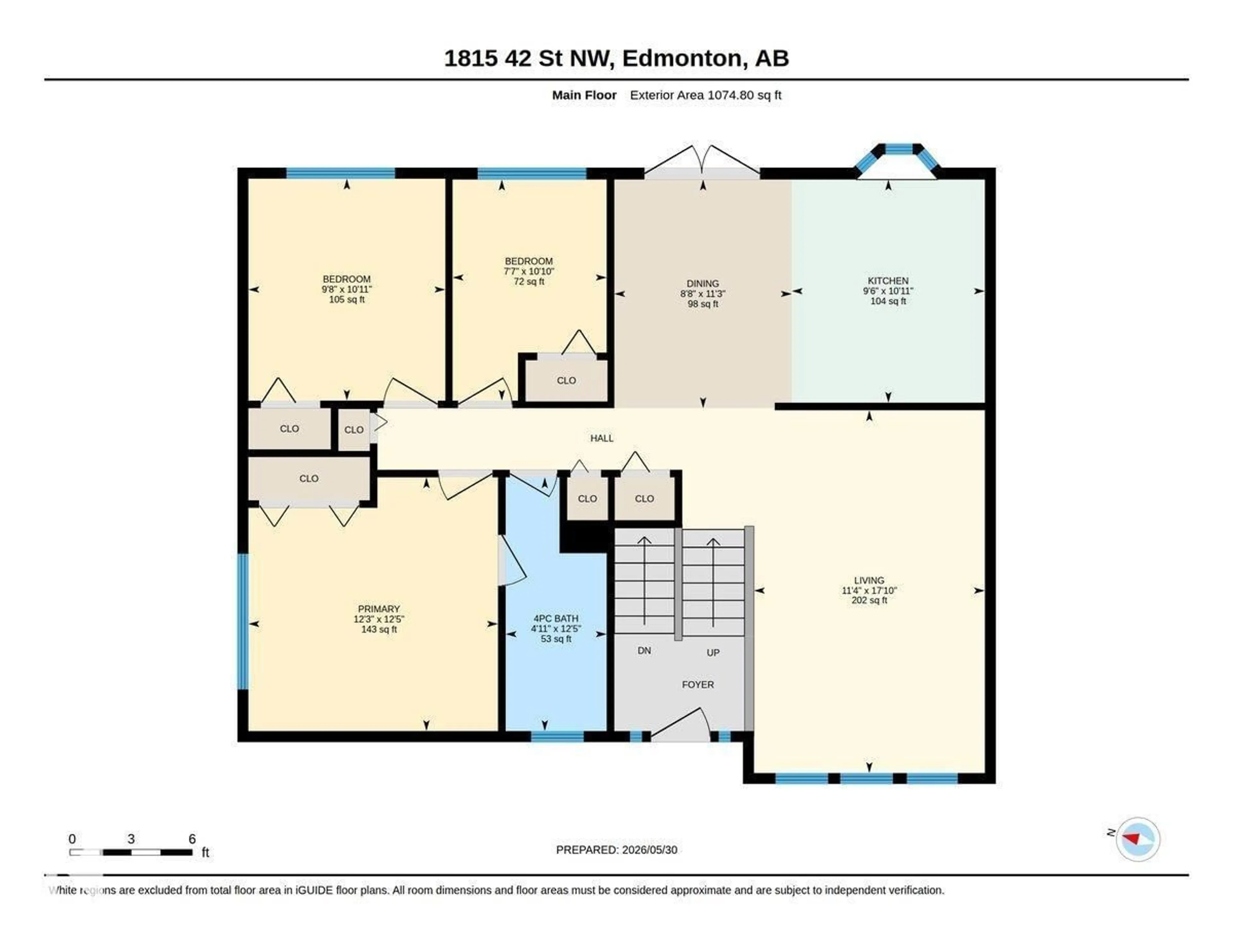 Floor plan for NW - 1815 42 ST, Edmonton Alberta T6L3H6