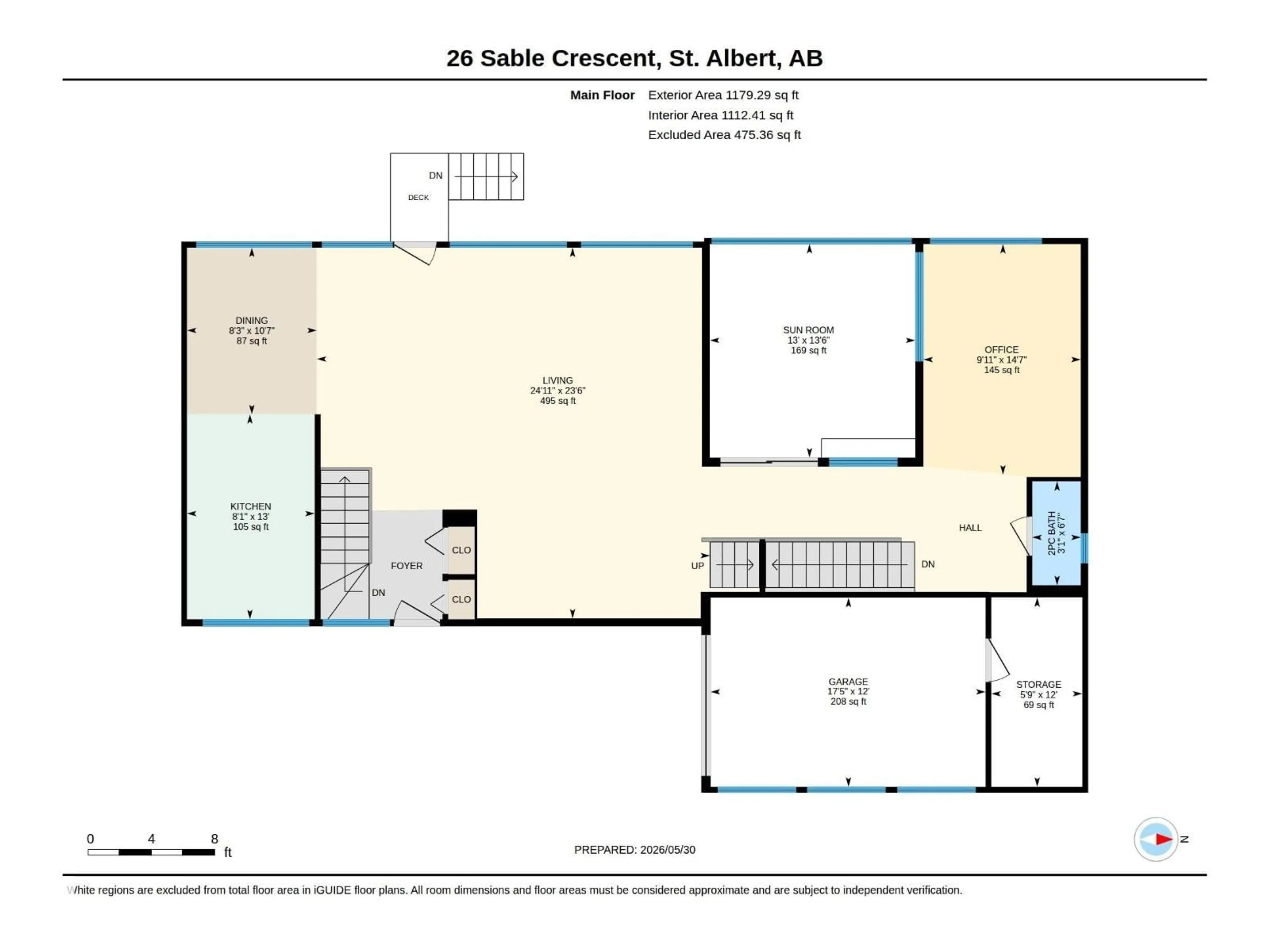 Floor plan for 26 SABLE CR, St. Albert Alberta T8N0H1
