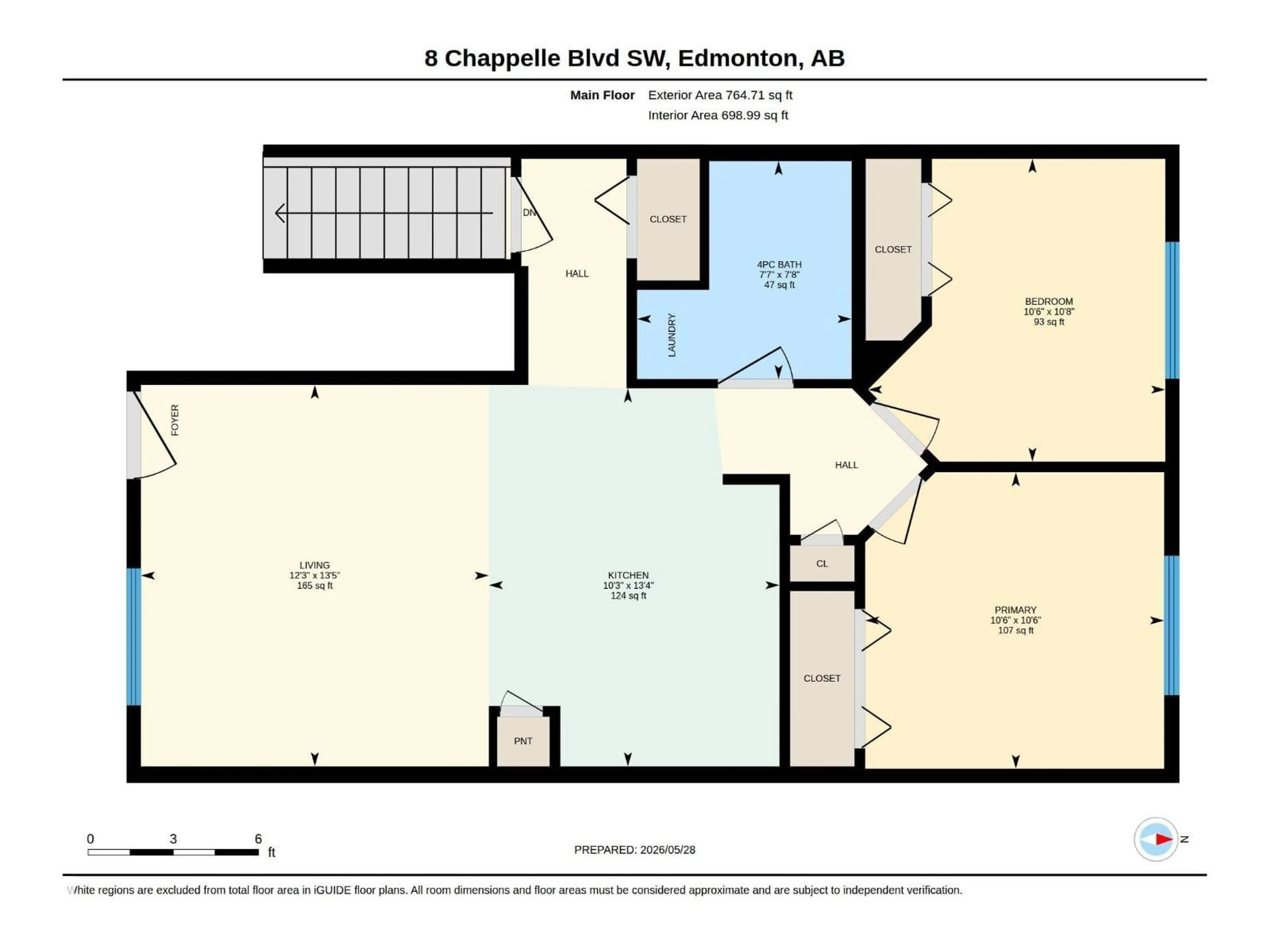 Floor plan for #8 - 1030 CHAPPELLE BV, Edmonton Alberta T6W2K7