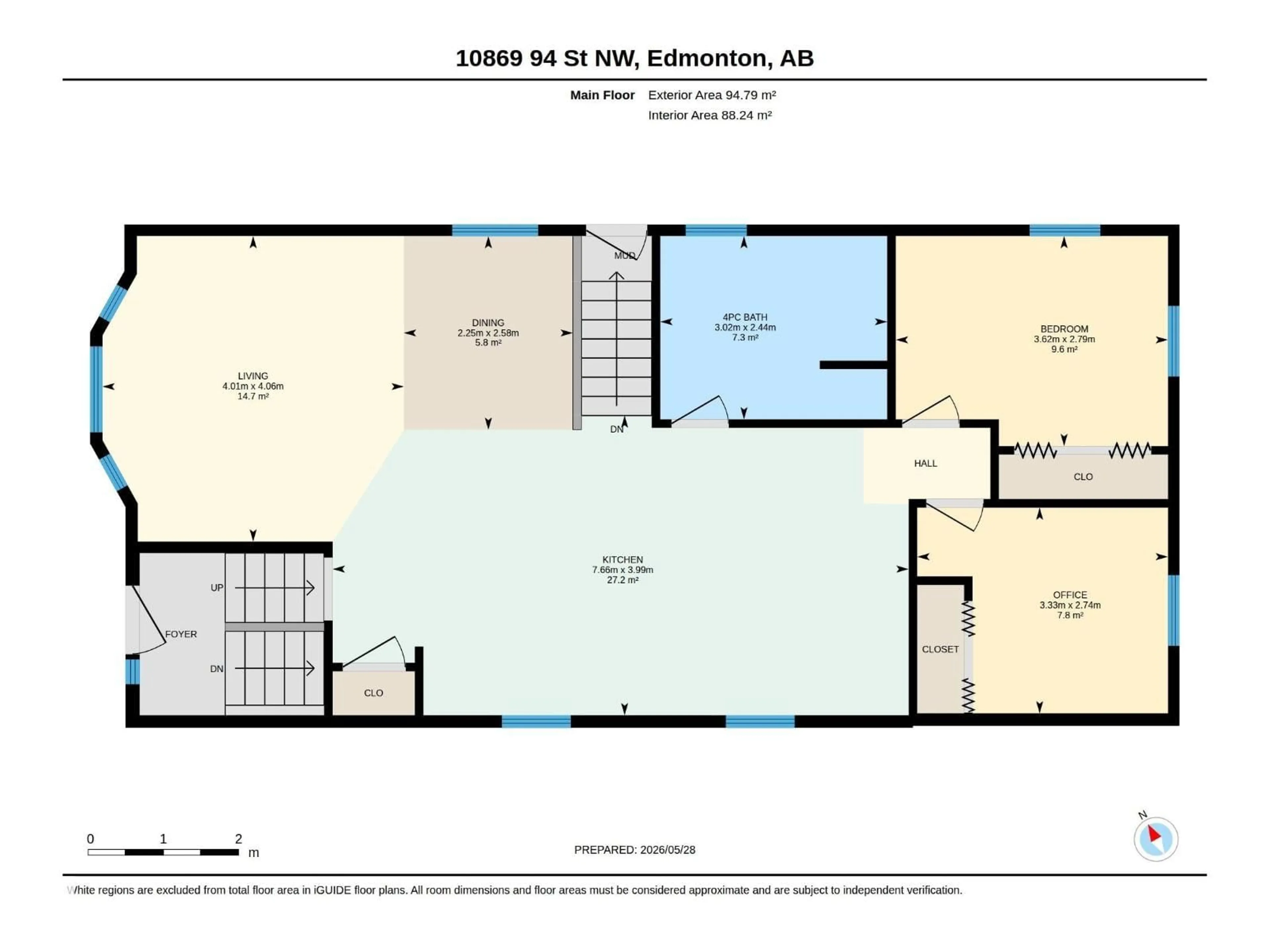 Floor plan for 10869 94 ST, Edmonton Alberta T5H1Z8