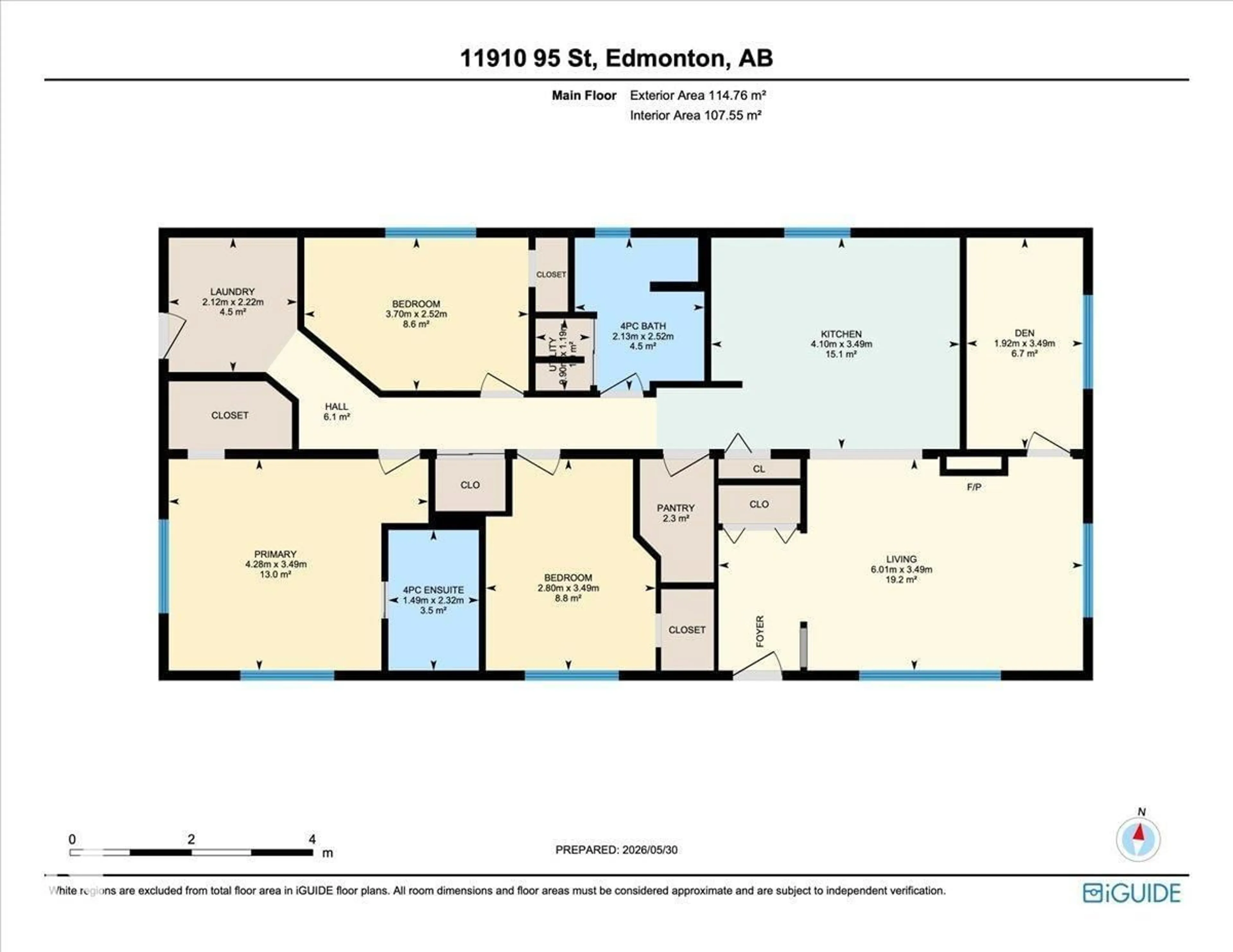 Floor plan for 11910 95 ST, Edmonton Alberta T5G1R5