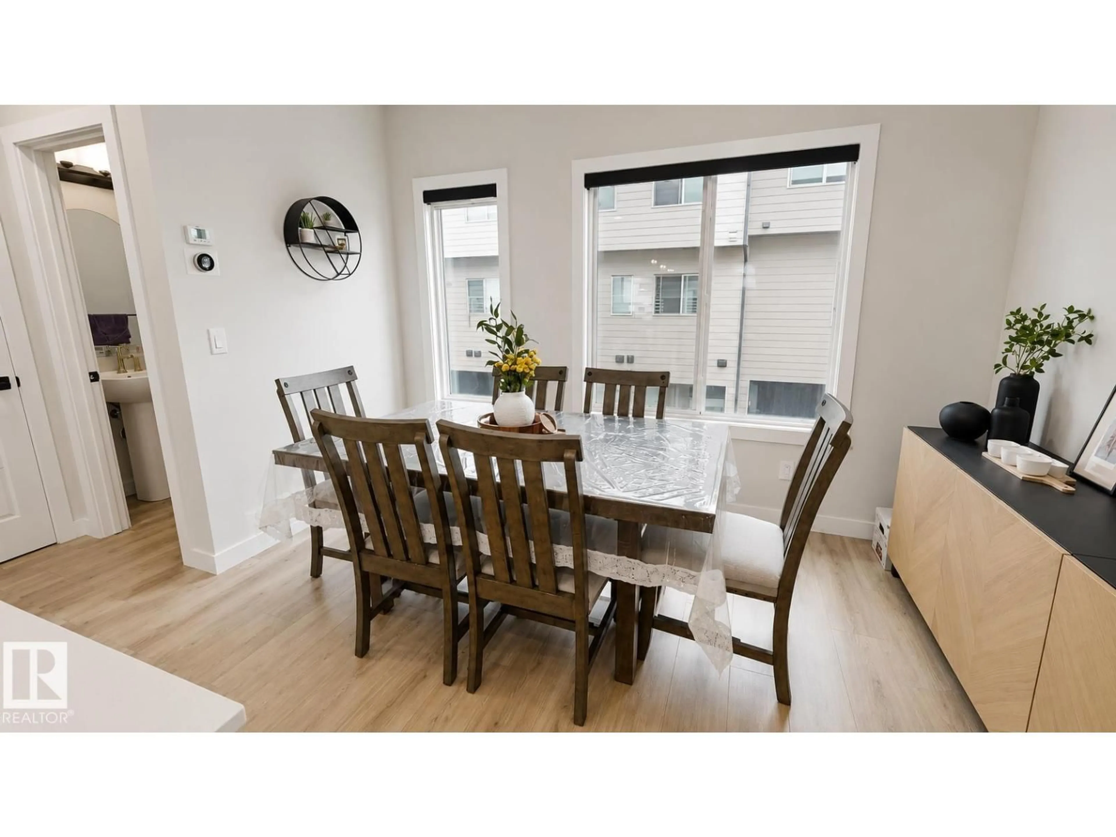 Dining room, wood/laminate floor for 804 - 182 WELSH DR, Edmonton Alberta T6X1Y8