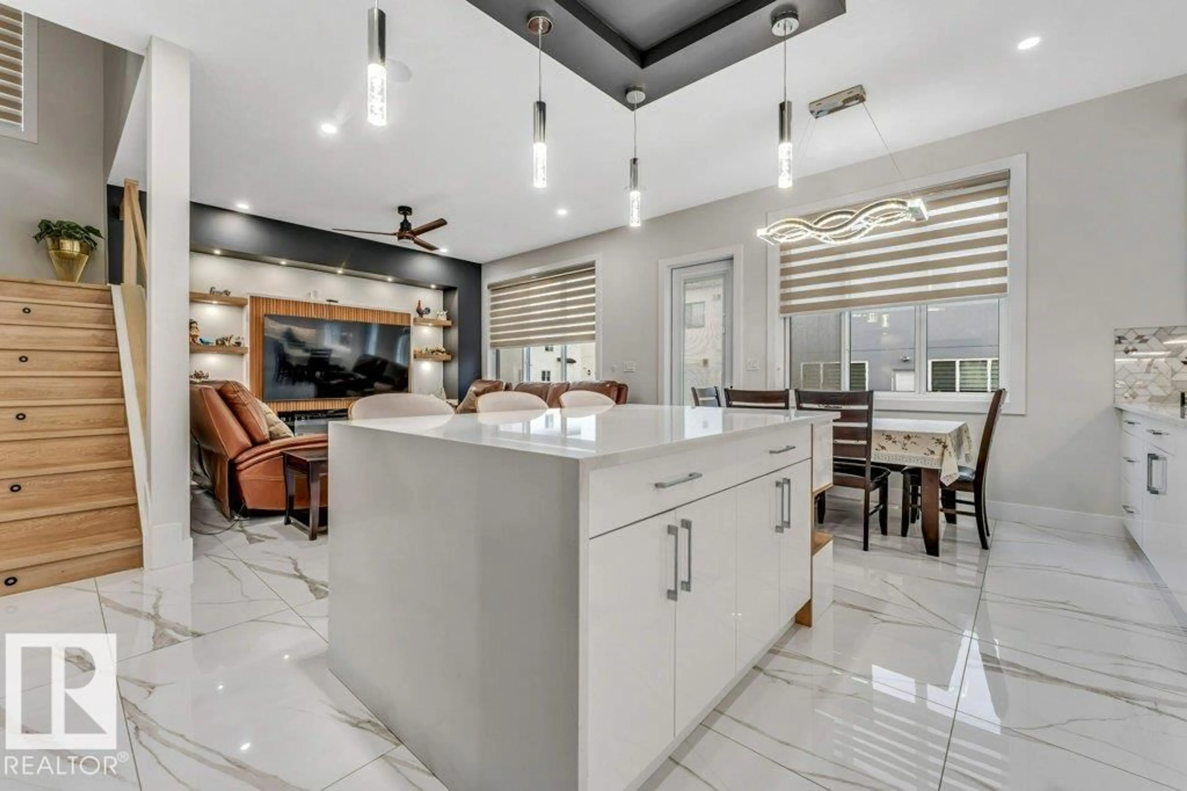 Open concept kitchen, ceramic/tile floor for 1760 18 ST, Edmonton Alberta T6T2N2