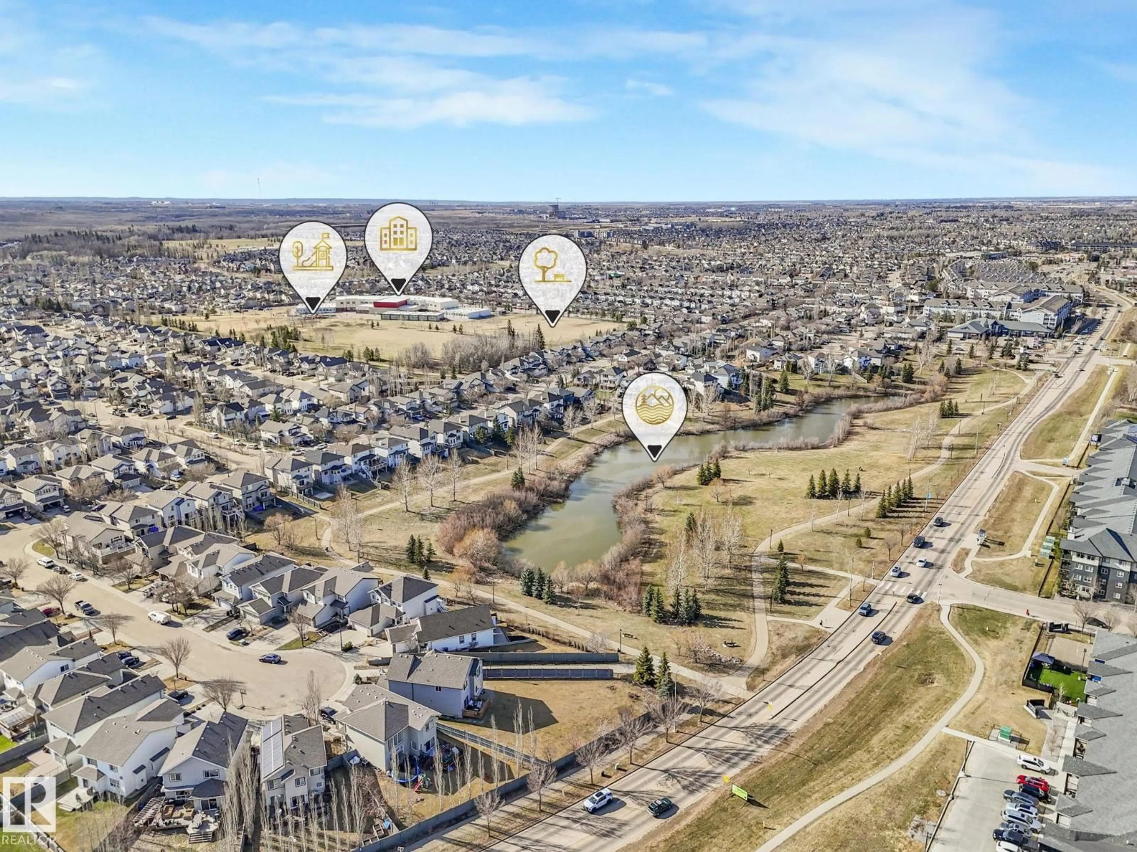 A pic from outside/outdoor area/front of a property/back of a property/a pic from drone, street for #322 - 1520 HAMMOND GA, Edmonton Alberta T6B0J4
