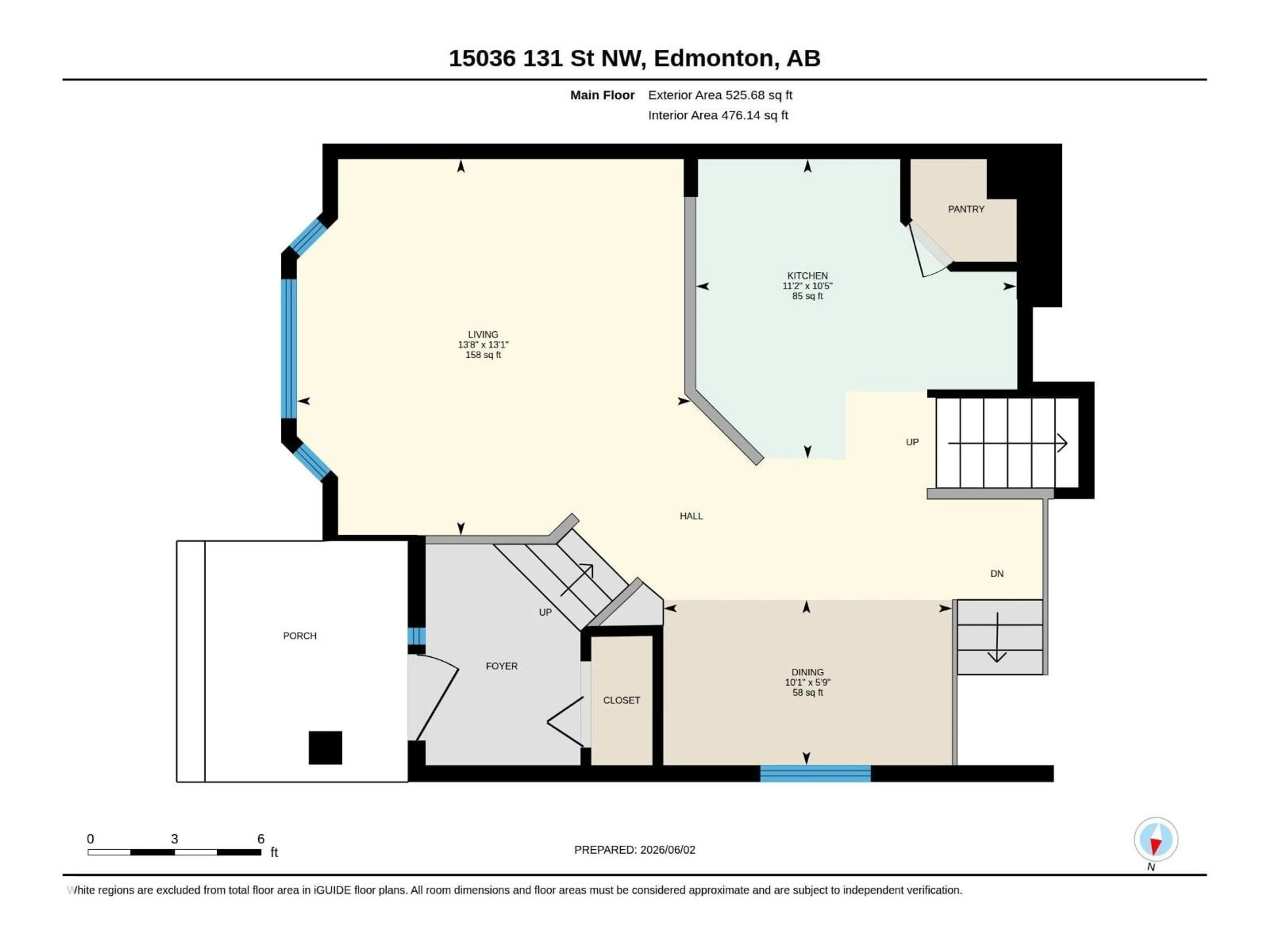 Floor plan for 15036 131 ST NW, Edmonton Alberta T6V1K3