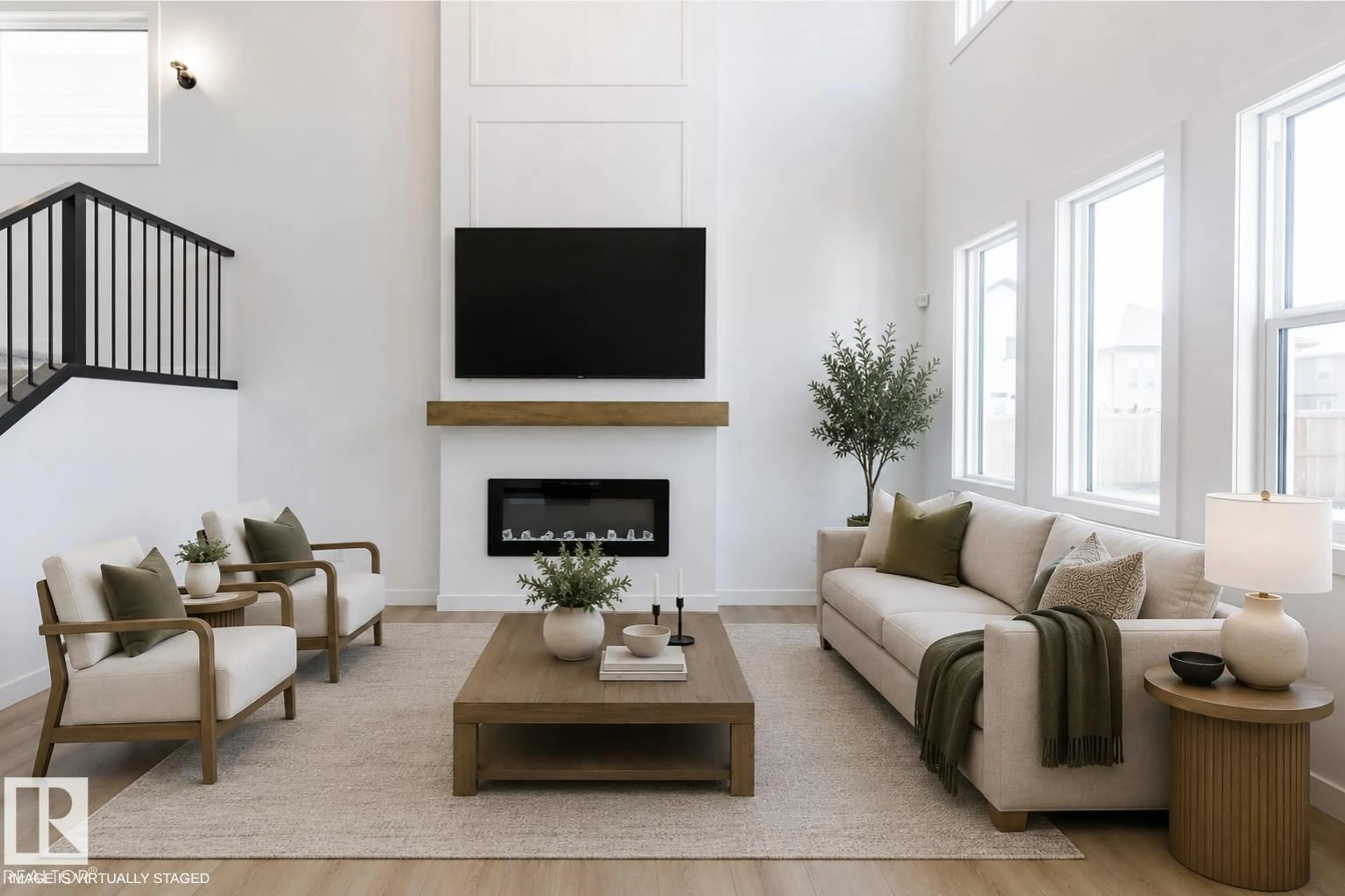 Living room with furniture, unknown for 6275 180 AV, Edmonton Alberta T5Y3X1