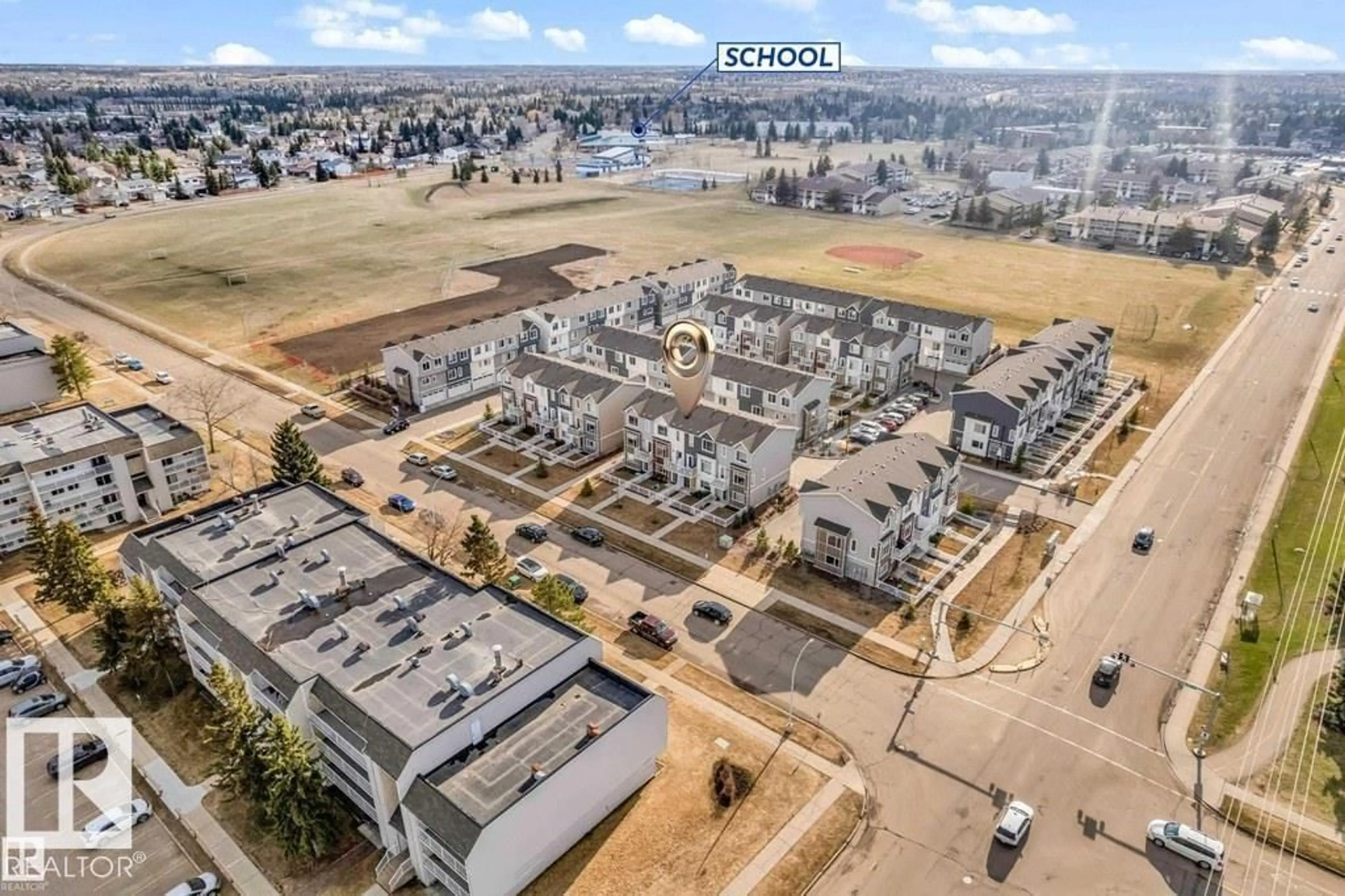 A pic from outside/outdoor area/front of a property/back of a property/a pic from drone, street for 215 - 61 SADDLEBACK RD, Edmonton Alberta T6J5T6