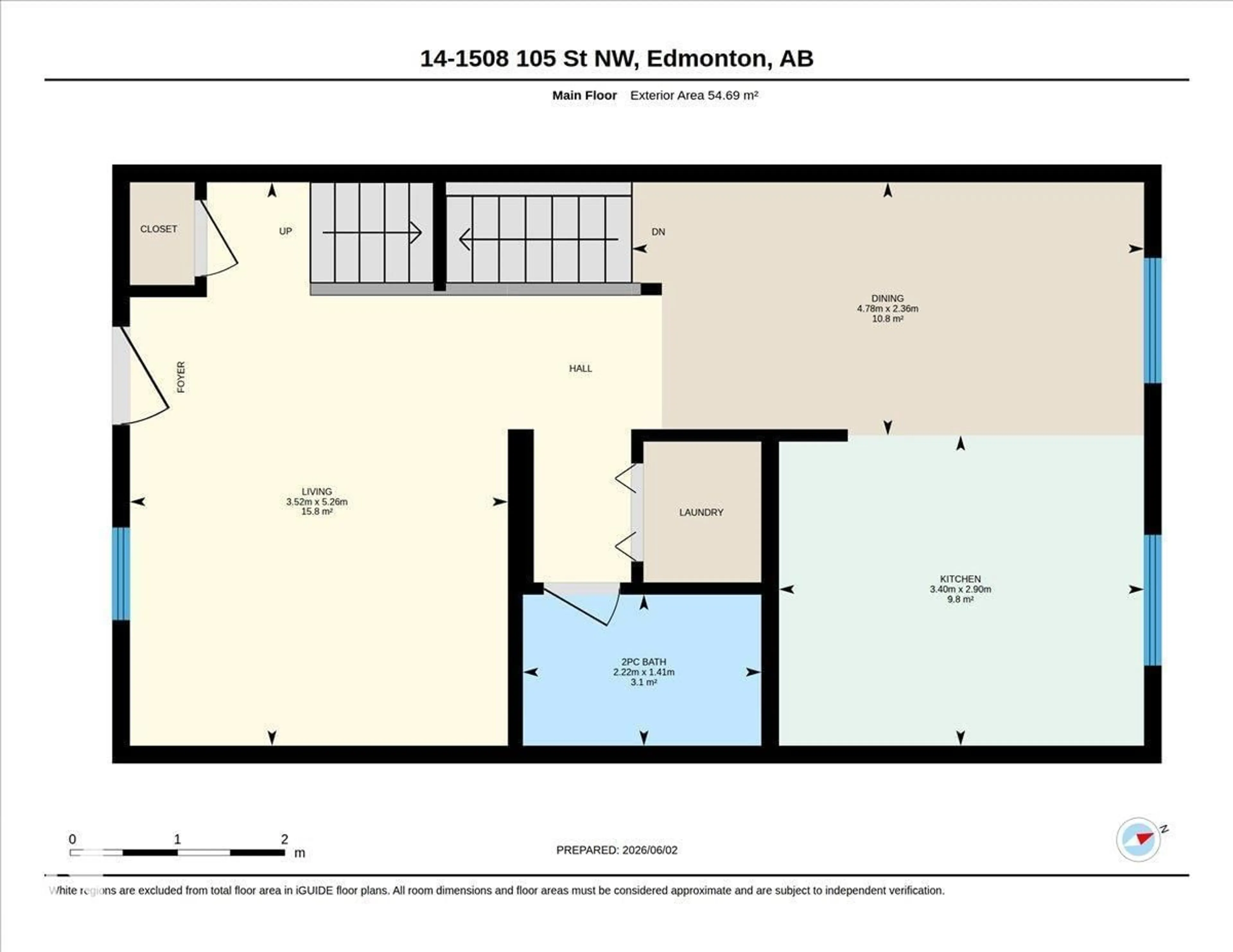 Floor plan for #14 - 1508 105 ST NW, Edmonton Alberta T6J5R8