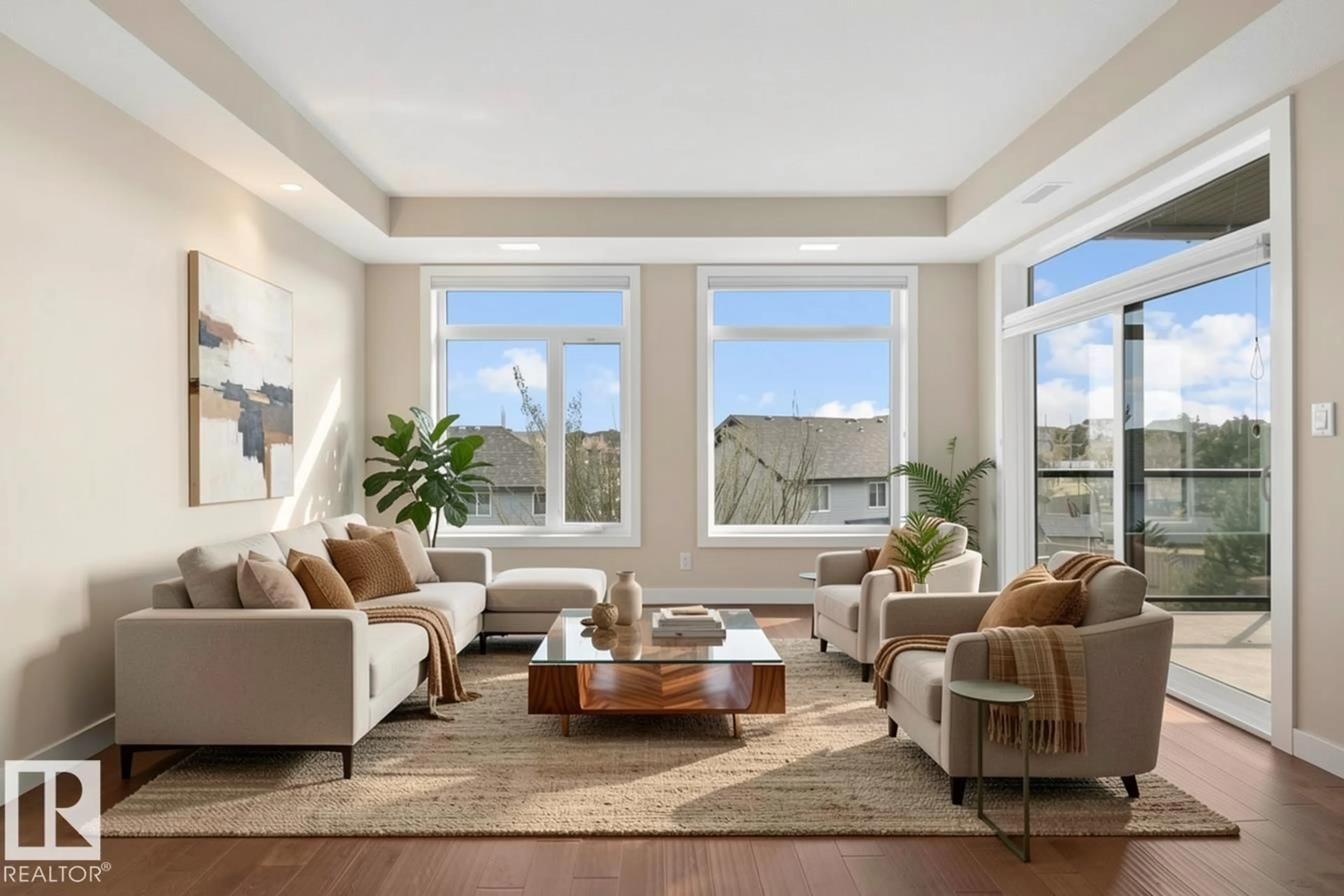 Living room with furniture, unknown for #309 - 625 LEGER WY, Edmonton Alberta T6R0W4