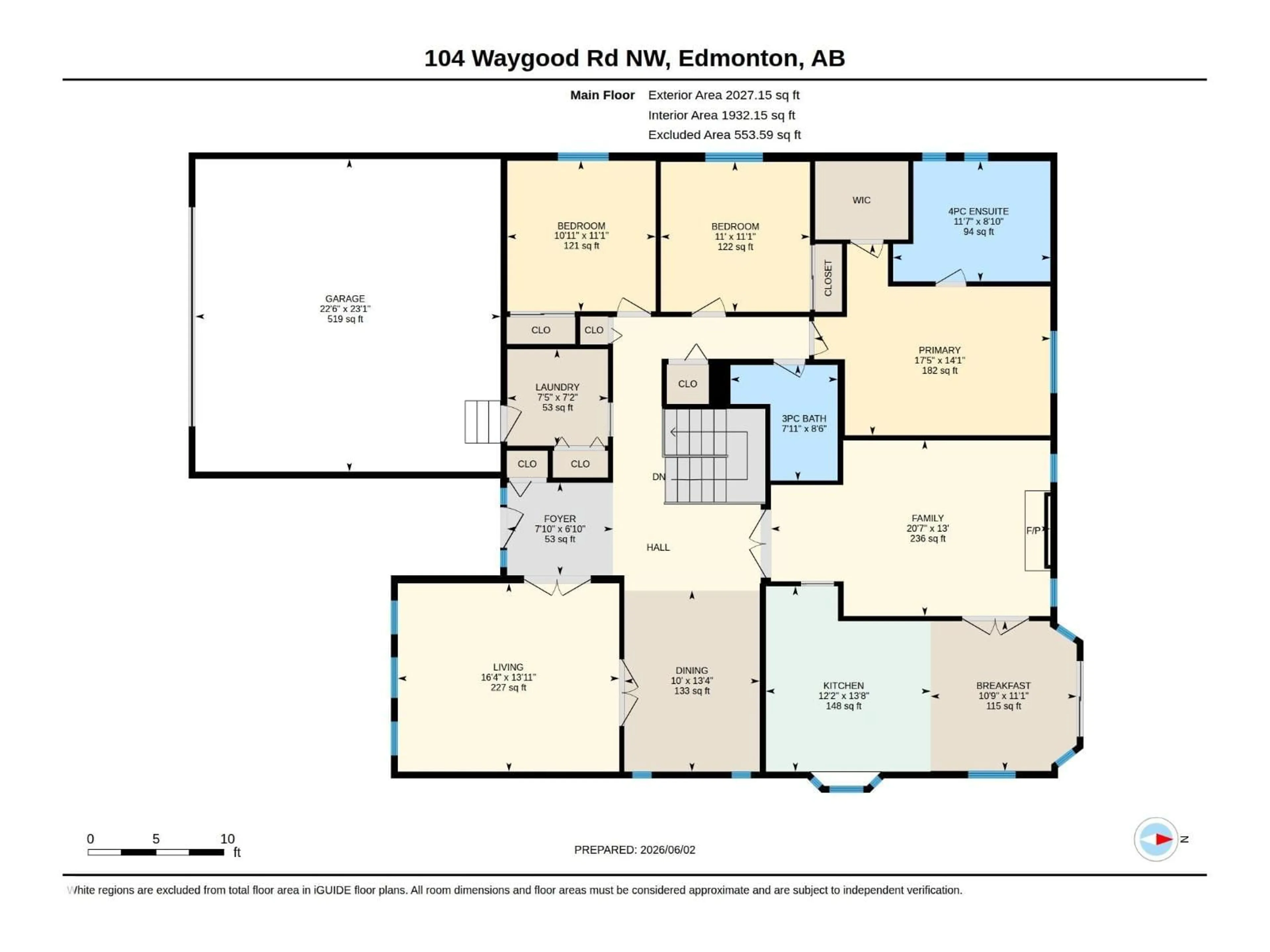 Floor plan for 104 WAYGOOD RD, Edmonton Alberta T5T5M2