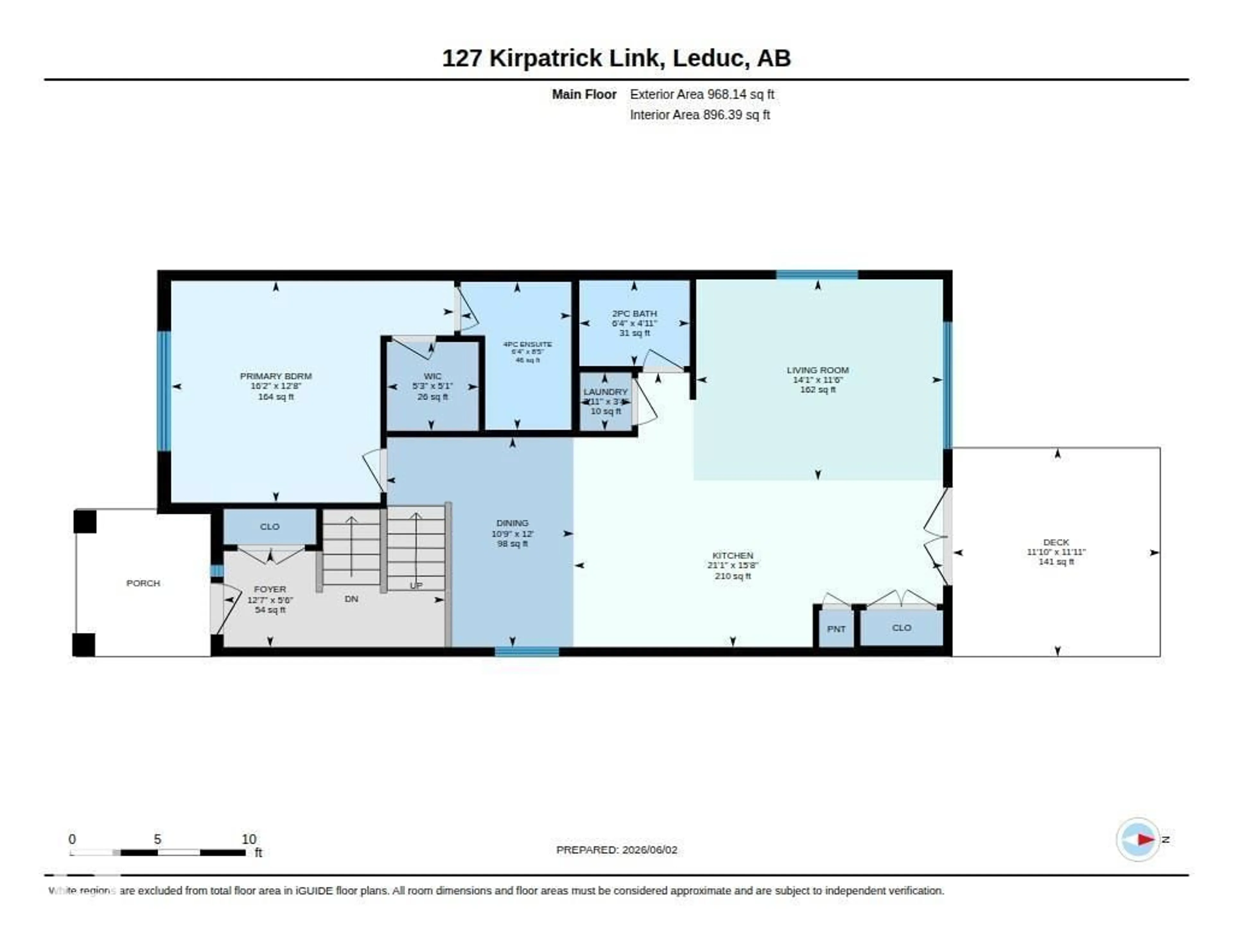 Floor plan for 127 KIRPATRICK LI, Leduc Alberta T9E0M5