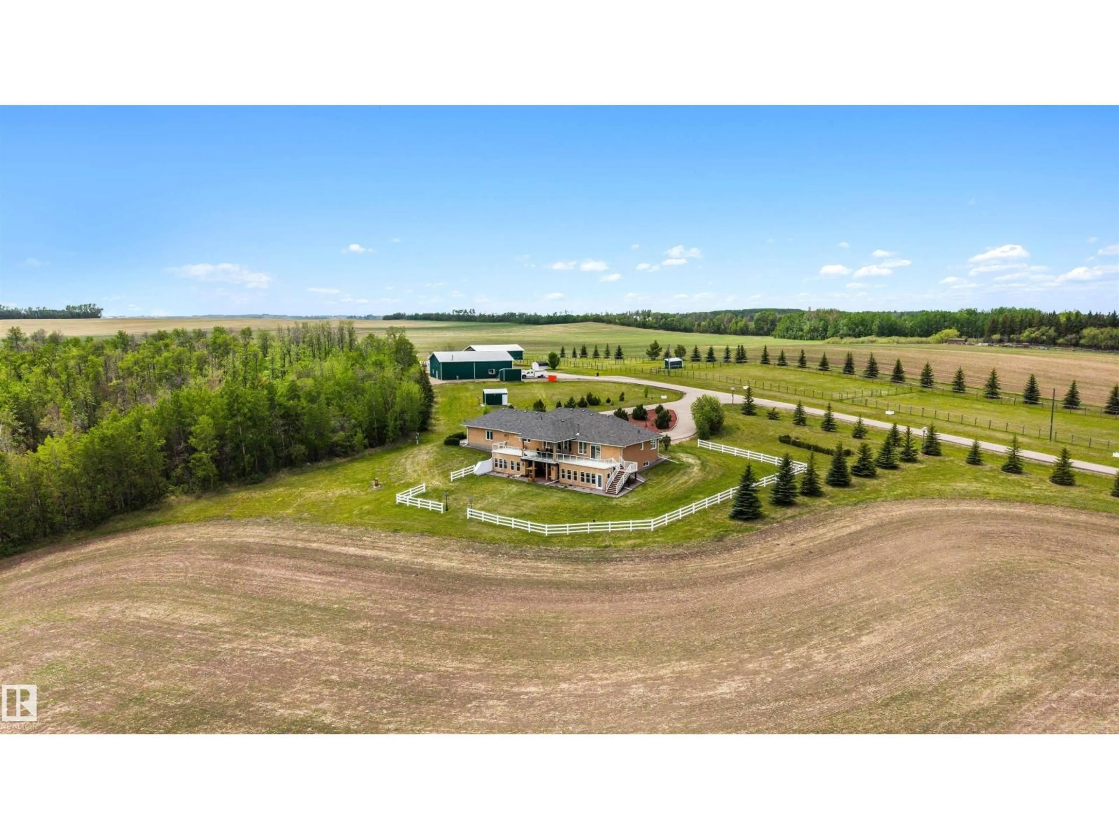 A pic from outside/outdoor area/front of a property/back of a property/a pic from drone, water/lake/river/ocean view for 28125 HIGHWAY 587, Rural Red Deer County Alberta T4G0E9