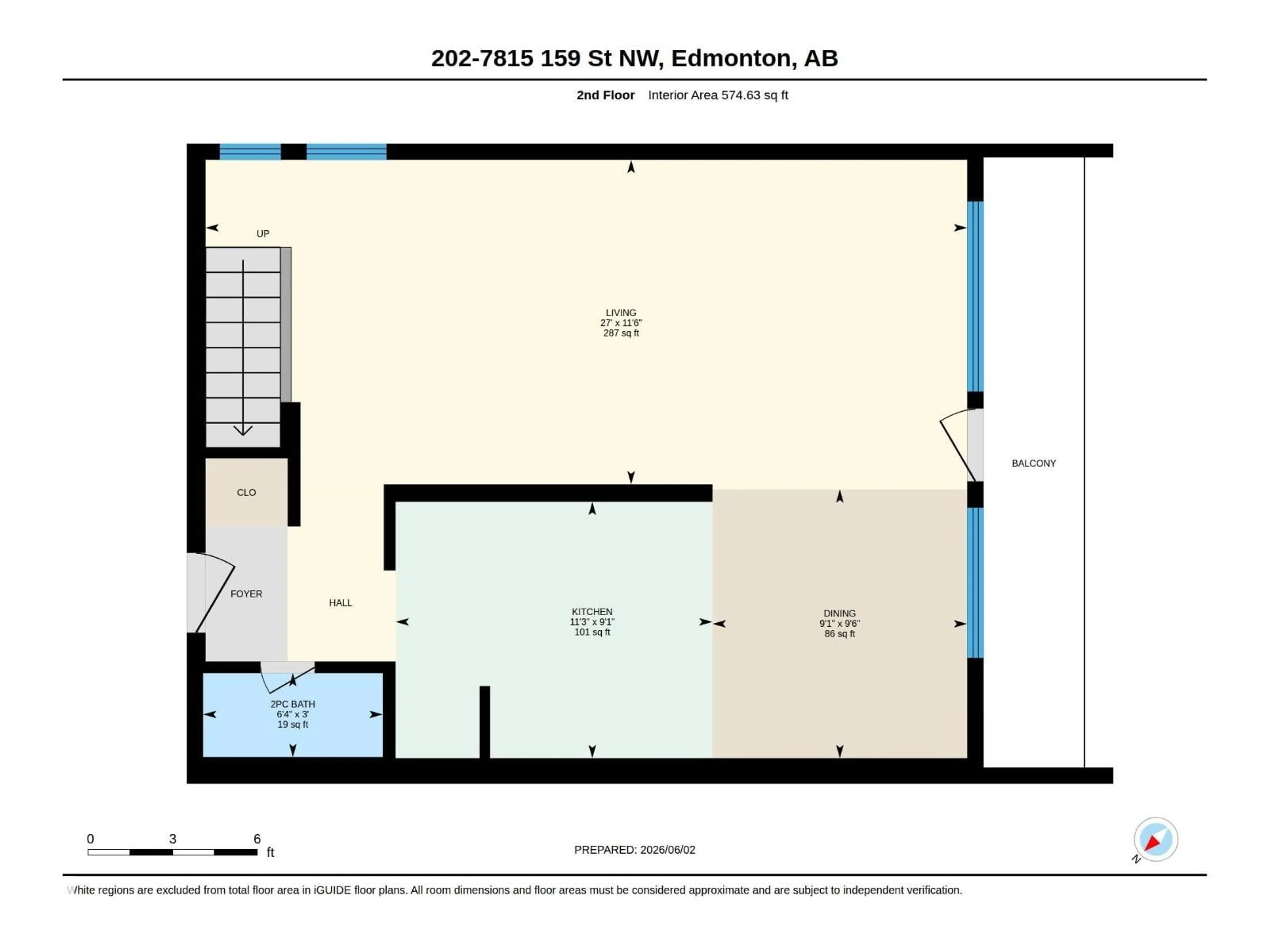 Floor plan for 202 - 7815 159 ST, Edmonton Alberta T5R2E1