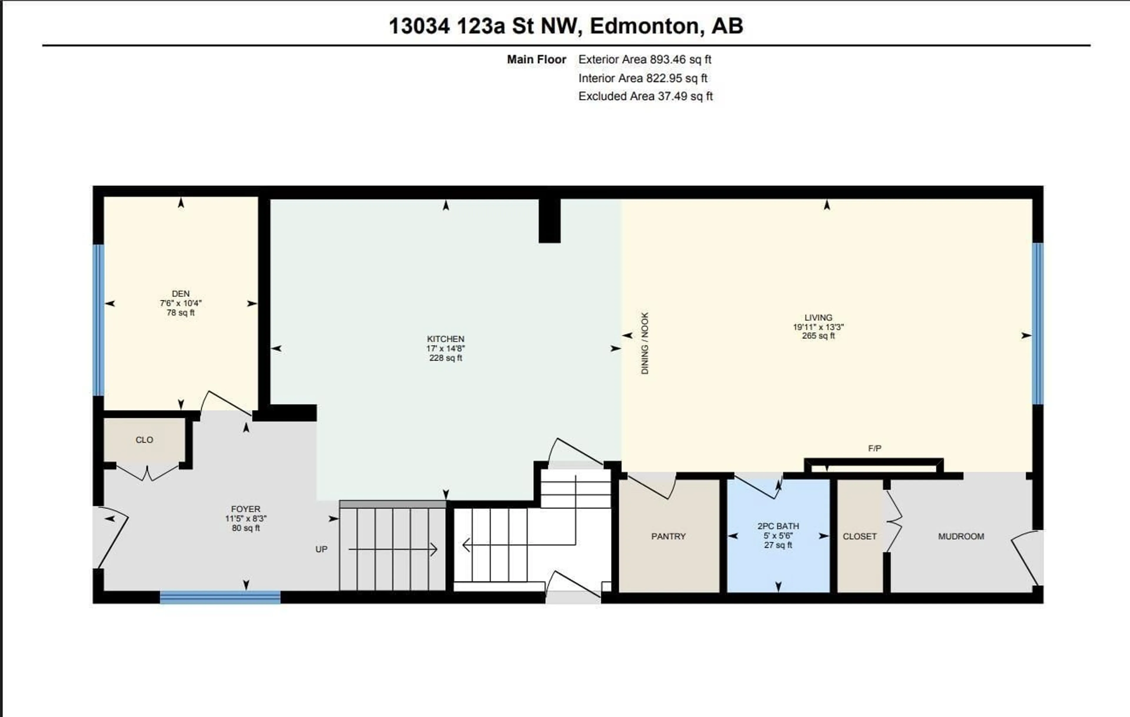 Floor plan for NW - 13034 123A ST, Edmonton Alberta T5L0L2