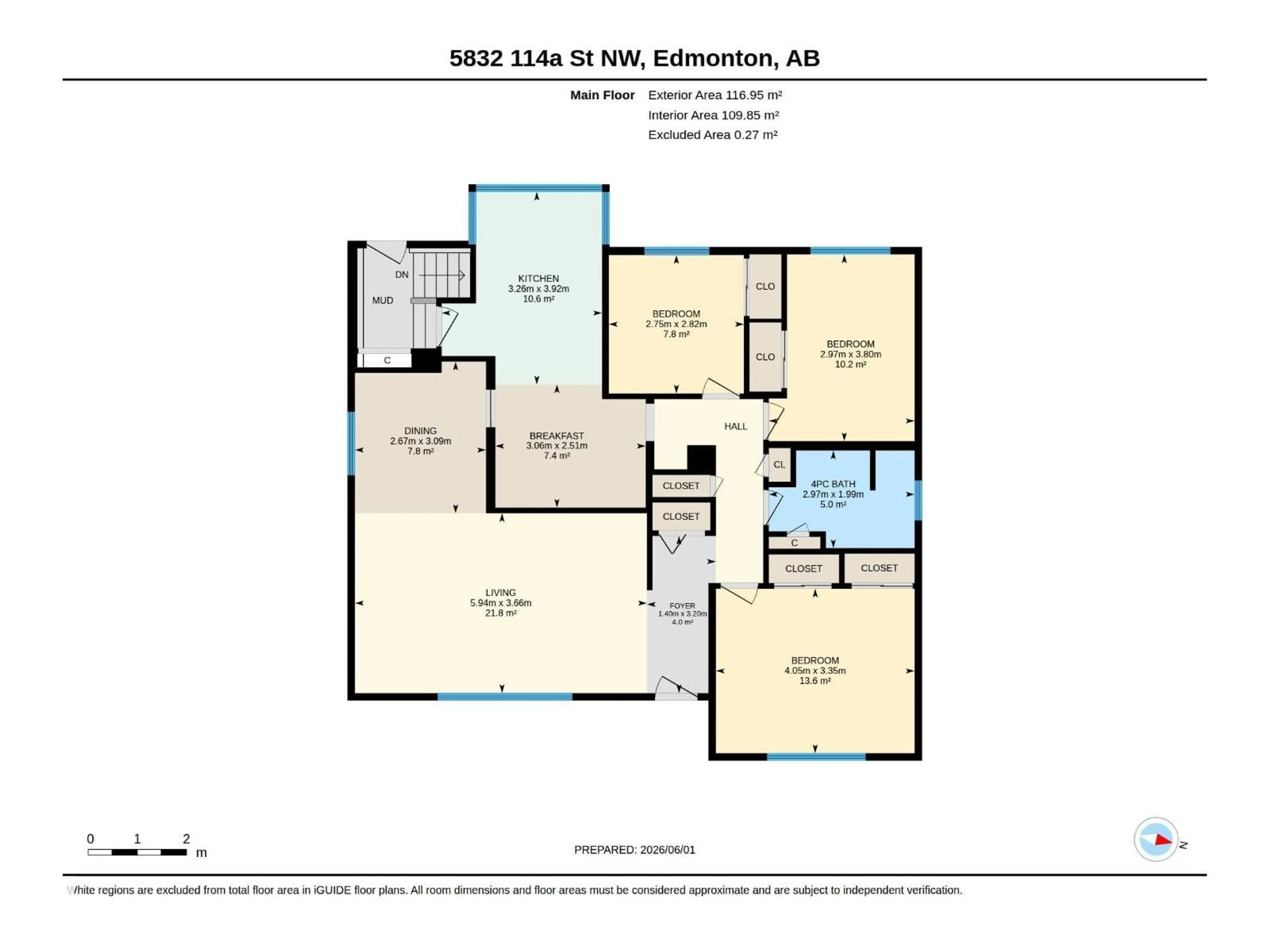 Floor plan for NW - 5832 114A ST, Edmonton Alberta T6H3N1