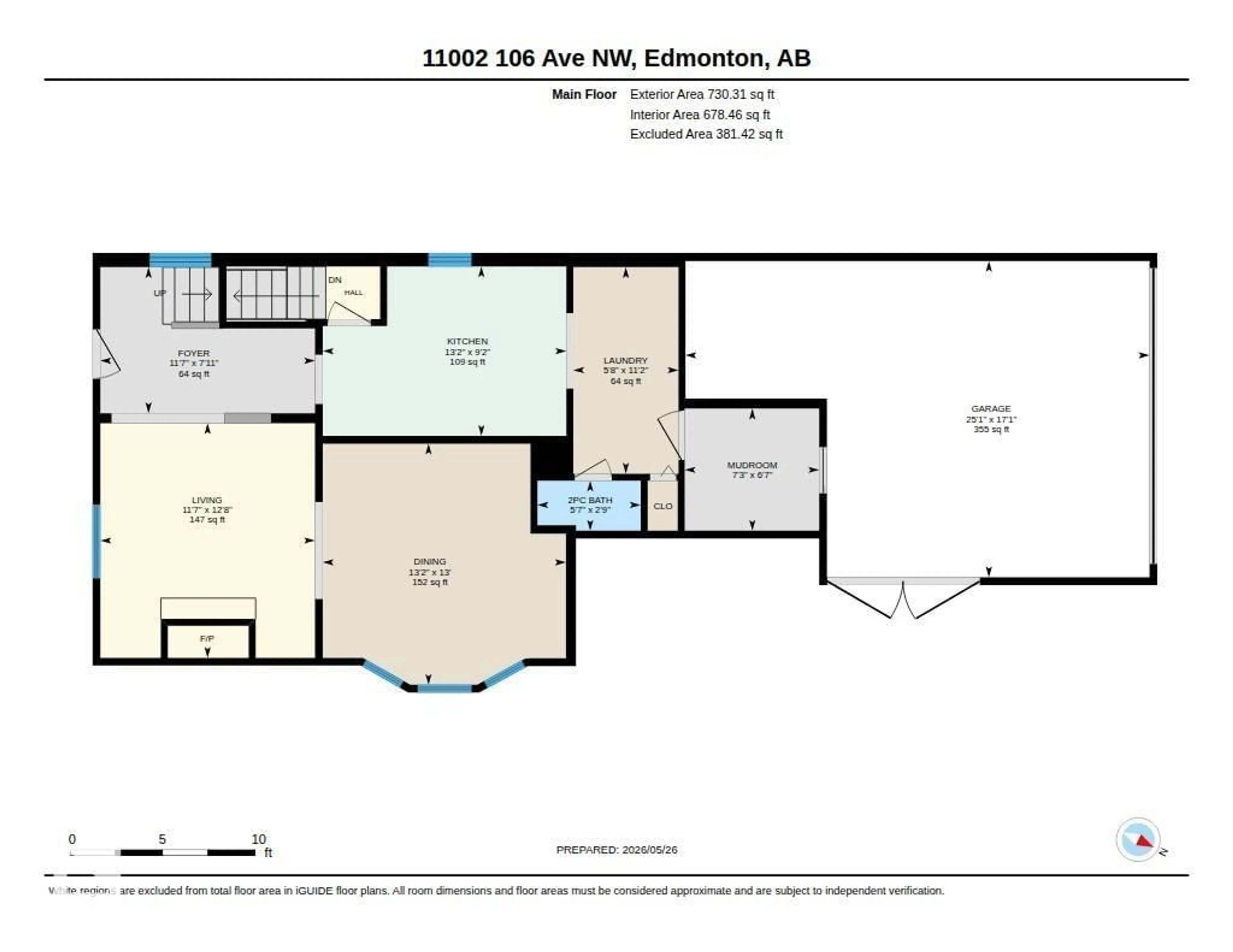 Floor plan for 11002 106 AV, Edmonton Alberta T5R0R3