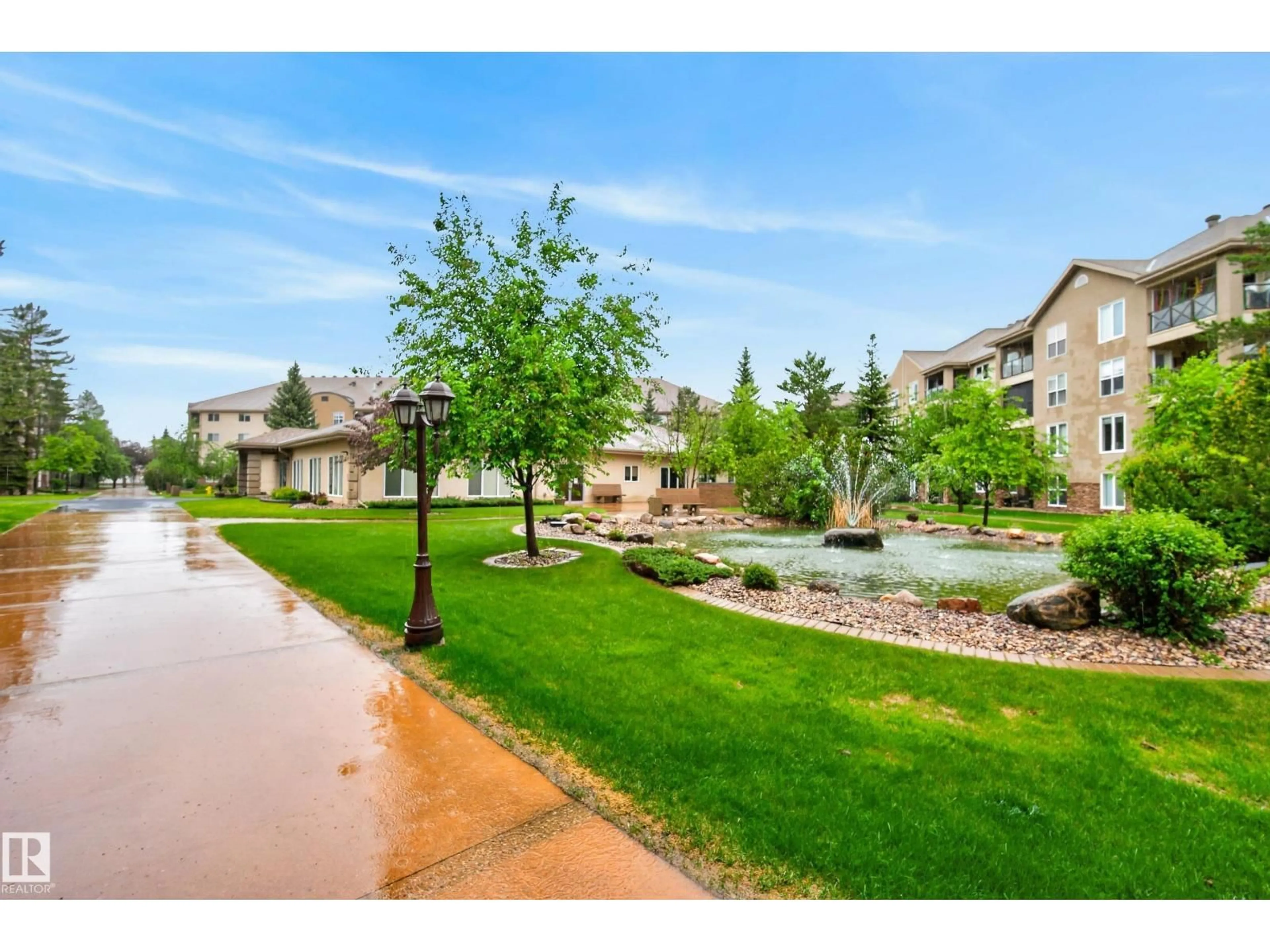 Patio, water/lake/river/ocean view for #413 - 8912 156 ST, Edmonton Alberta T5R5Z2
