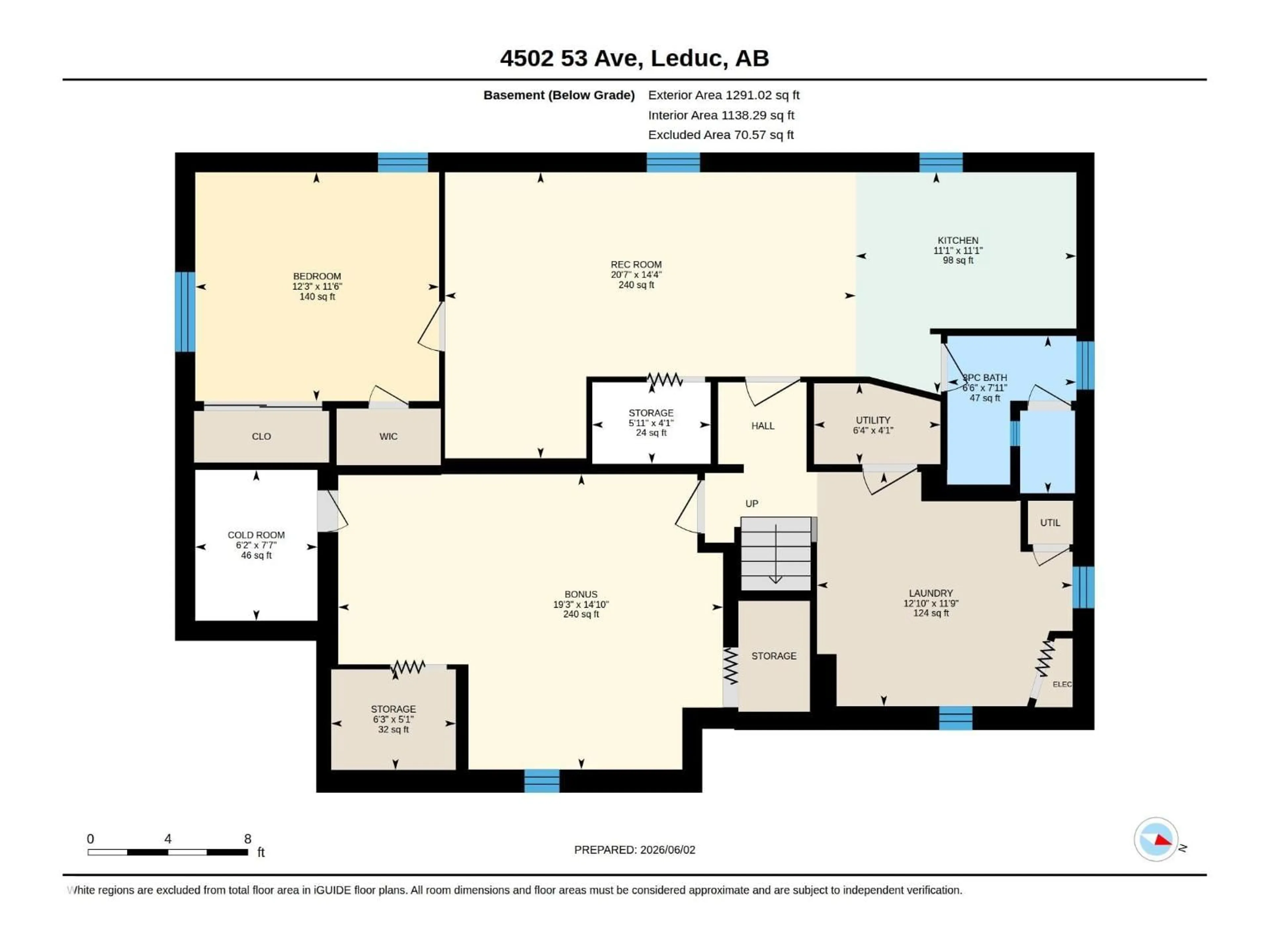 Floor plan for 4502 53 AV, Leduc Alberta T9E5W3