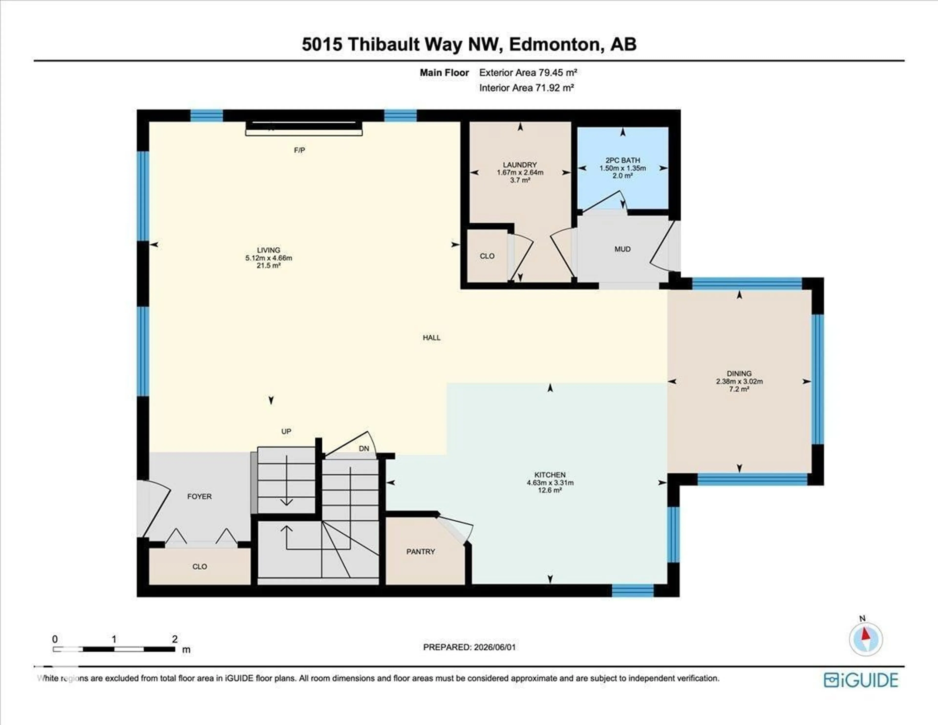 Floor plan for 5015 THIBAULT WY, Edmonton Alberta T6R3R4