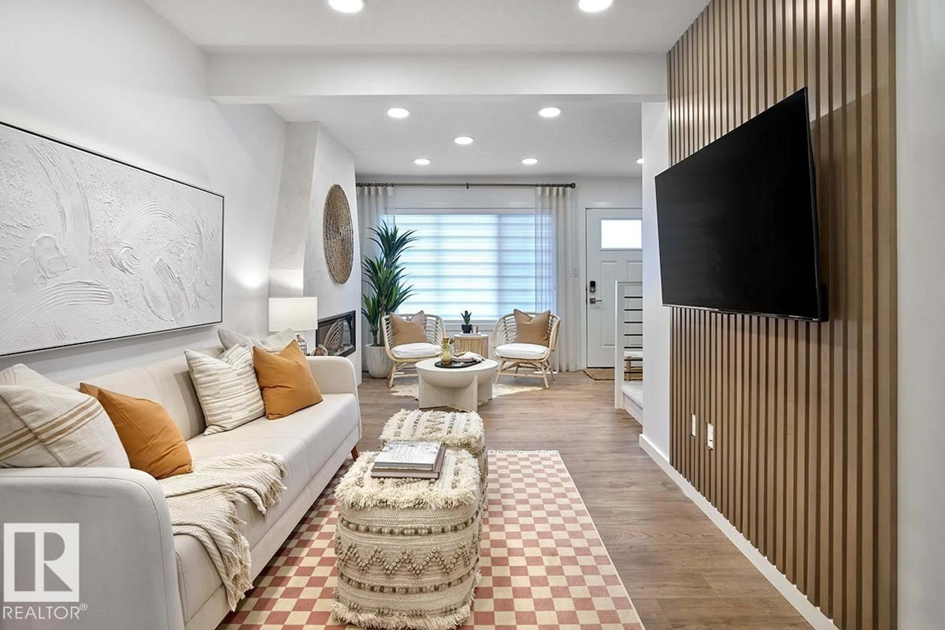 Living room with furniture, unknown for NW - 18640 18 AV, Edmonton Alberta T6M3E8