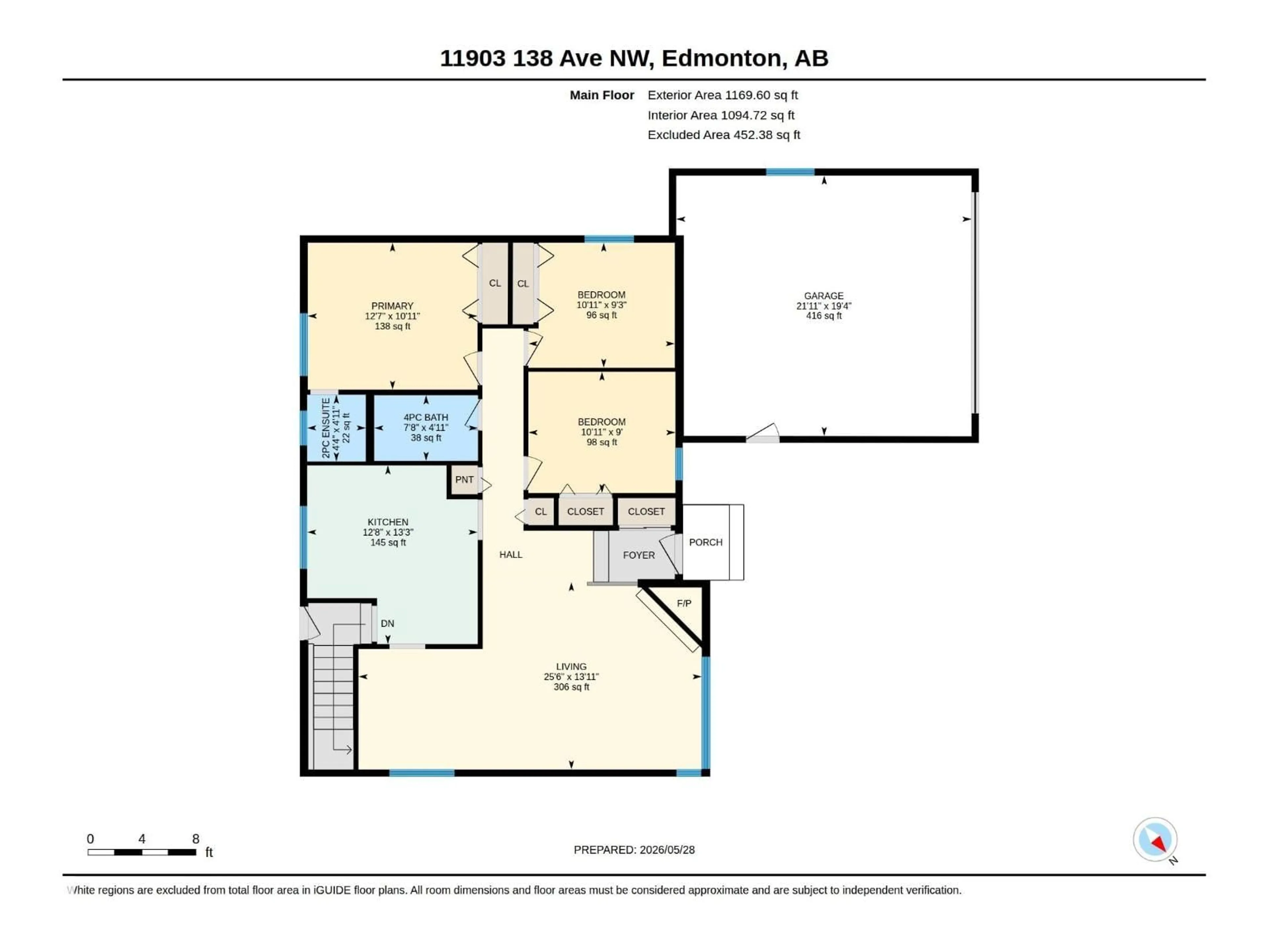 Floor plan for 11903 138 AV, Edmonton Alberta T5X4K1