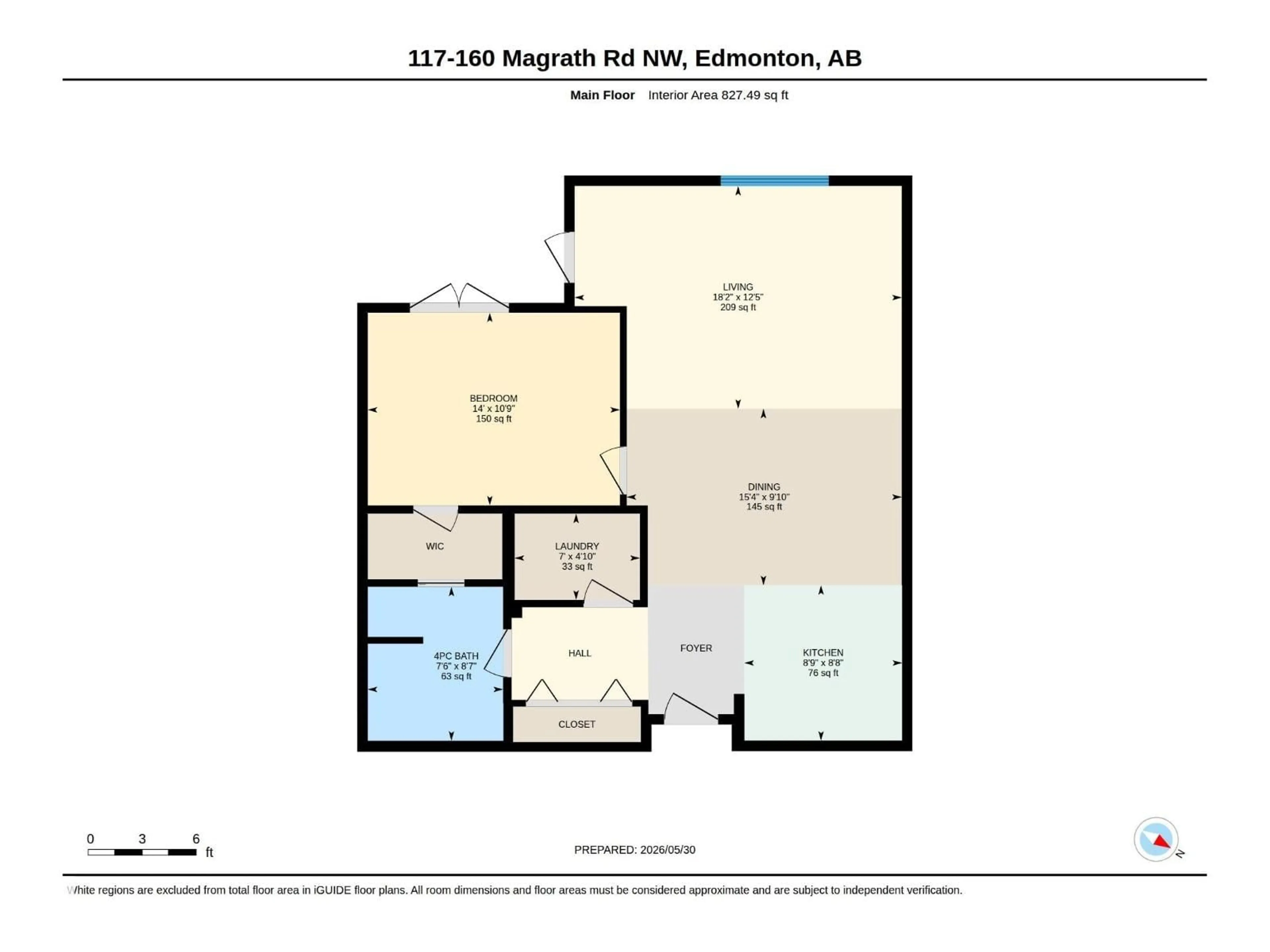 Floor plan for 160 - 117 MAGRATH RD, Edmonton Alberta T6R3T7