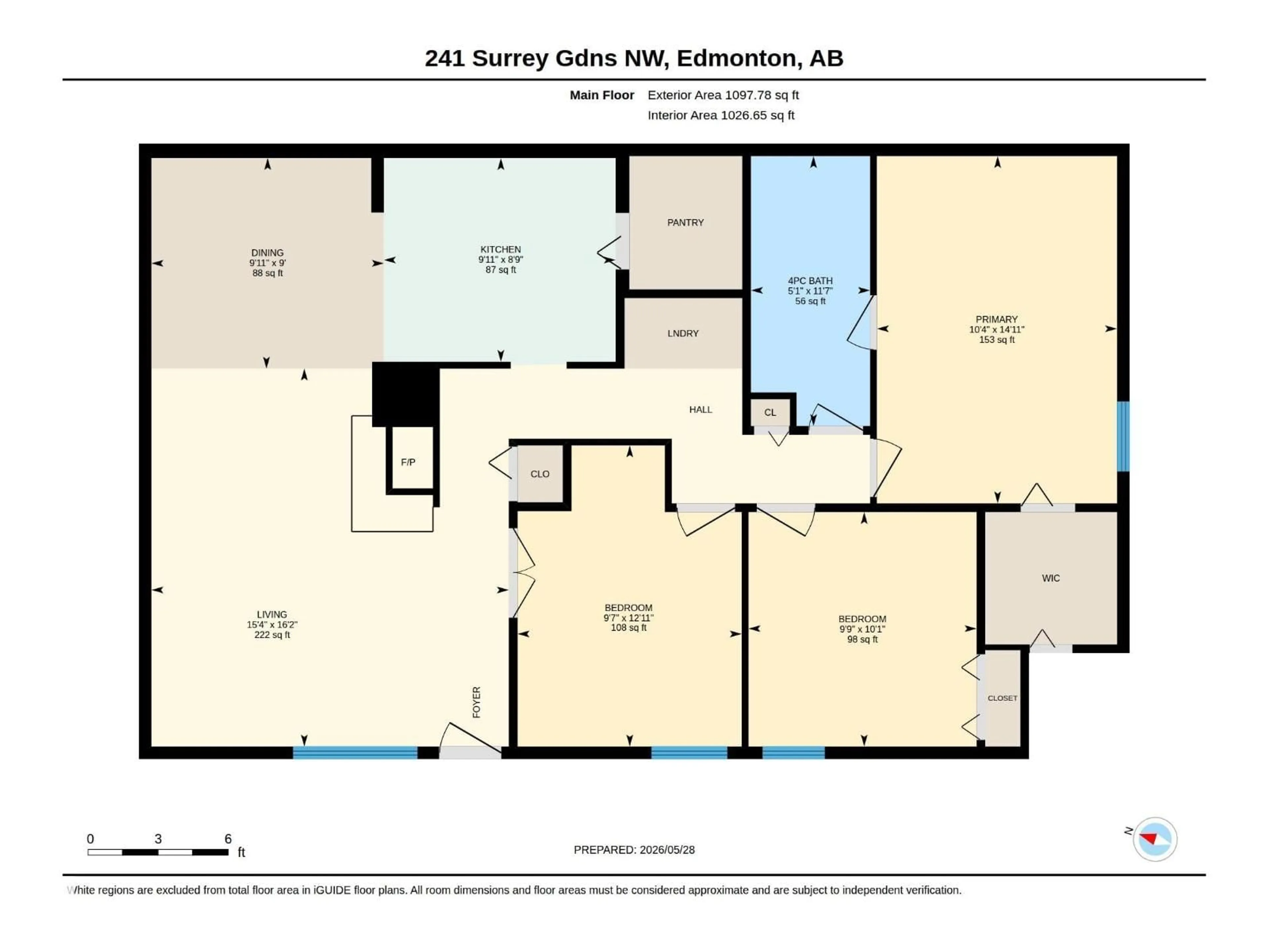 Floor plan for 241 SURREY GARDENS GD, Edmonton Alberta T5T1Z3