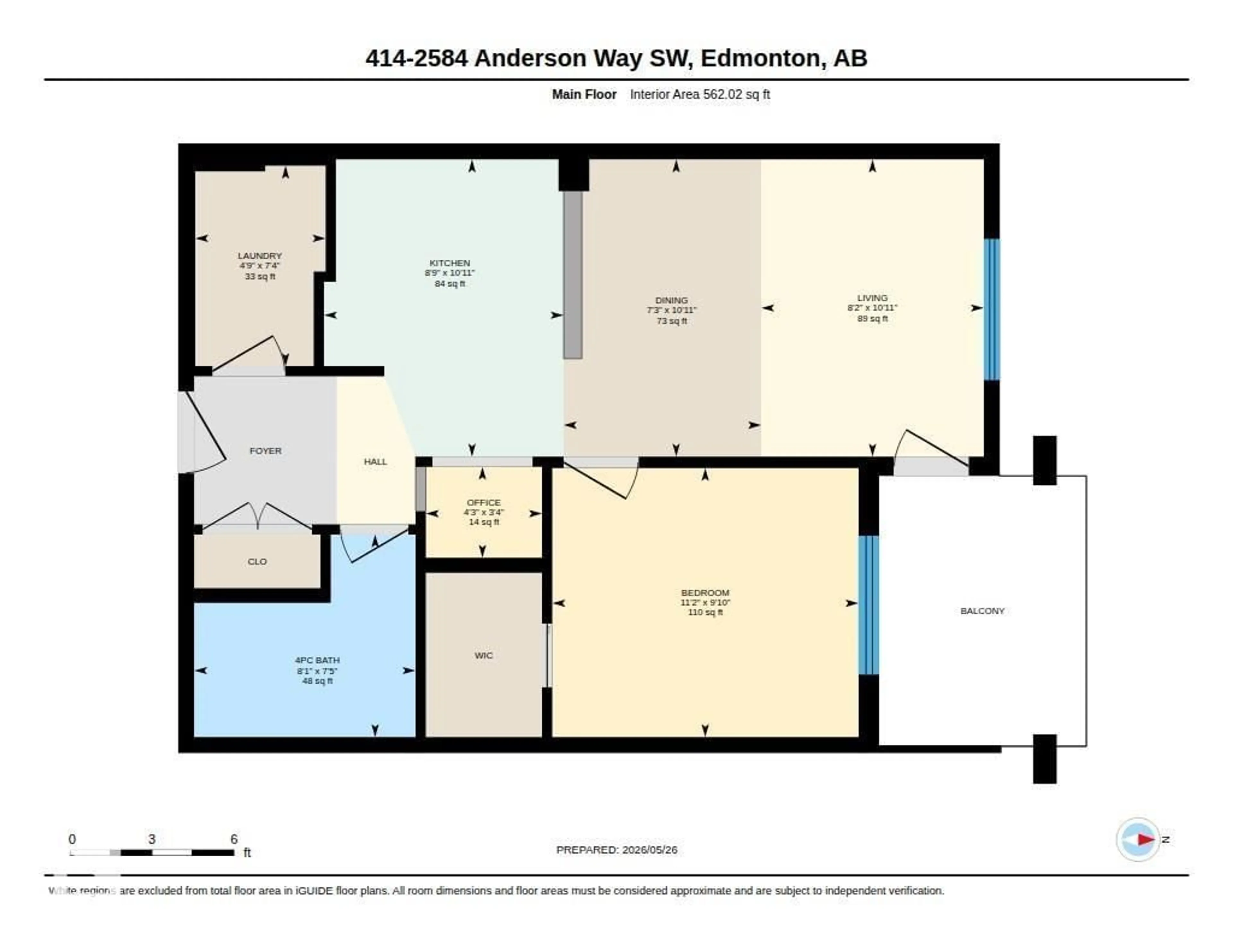 Floor plan for #414 - 2584 ANDERSON WY, Edmonton Alberta T6W0R2