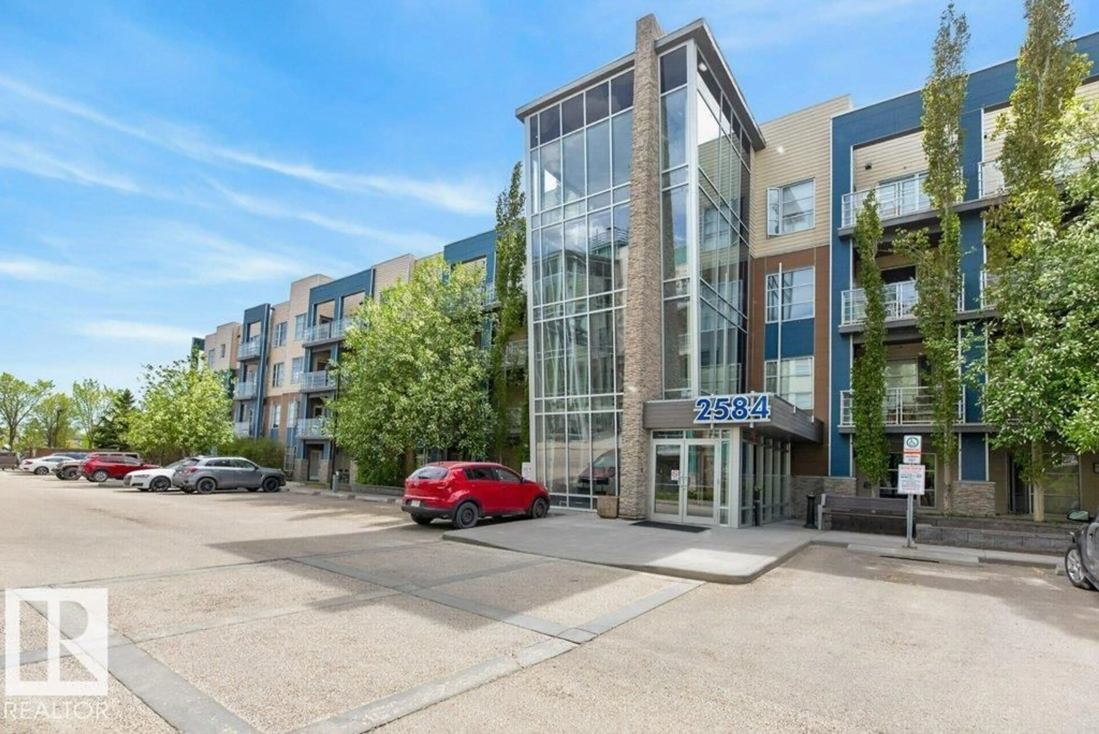 A pic from outside/outdoor area/front of a property/back of a property/a pic from drone, building for #414 - 2584 ANDERSON WY, Edmonton Alberta T6W0R2