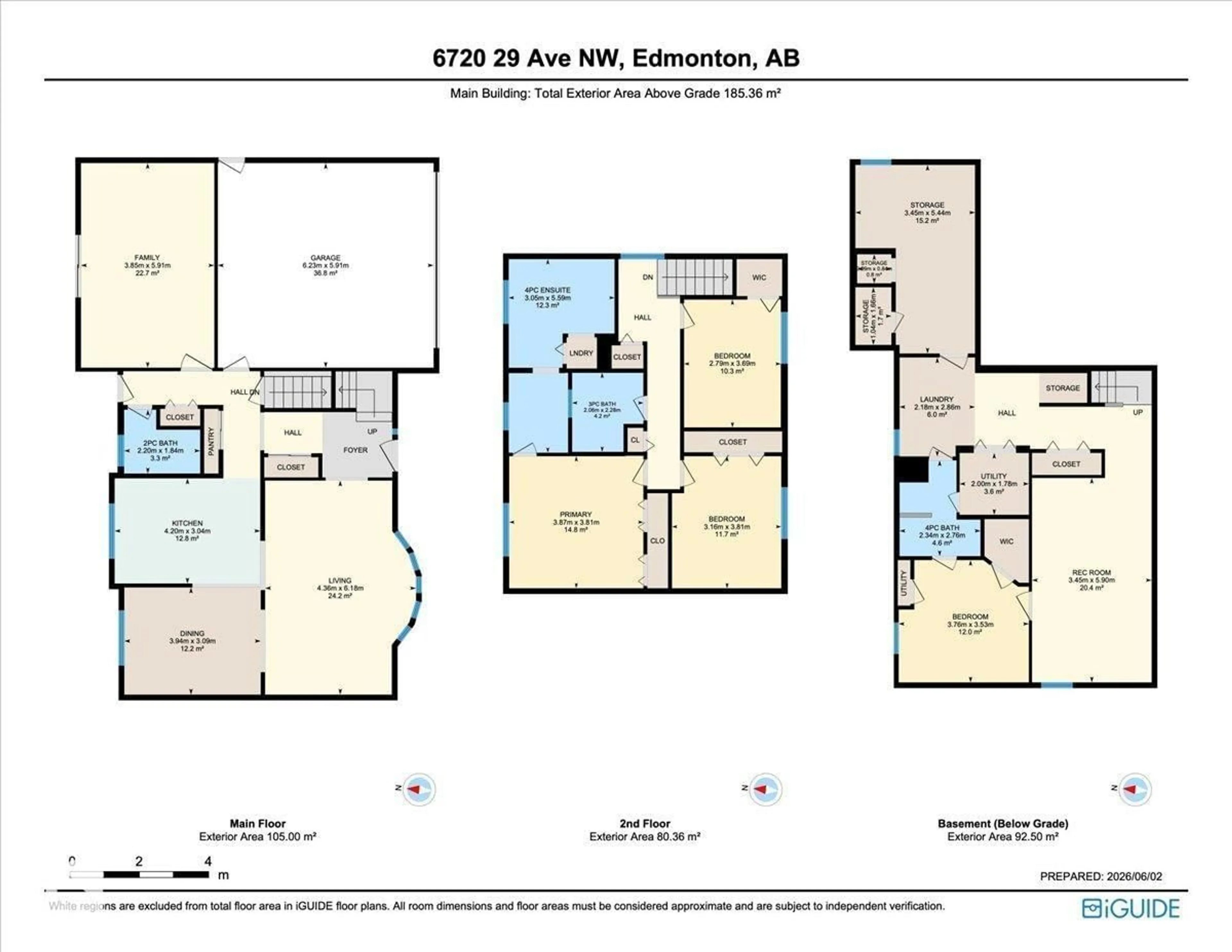 Floor plan for 6720 29 AV, Edmonton Alberta T6K1N4