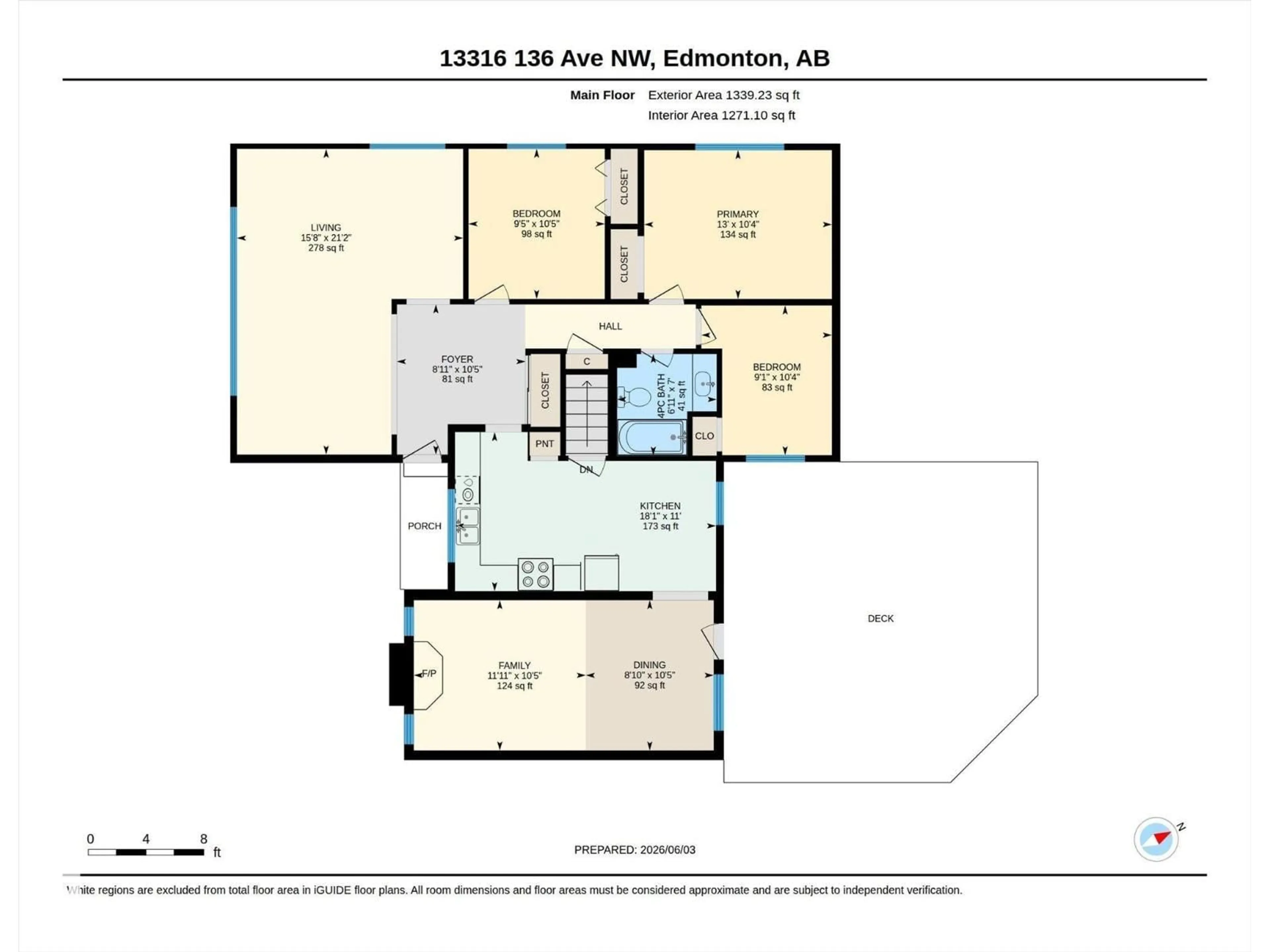 Floor plan for 13316 136 AV, Edmonton Alberta T5L4B3