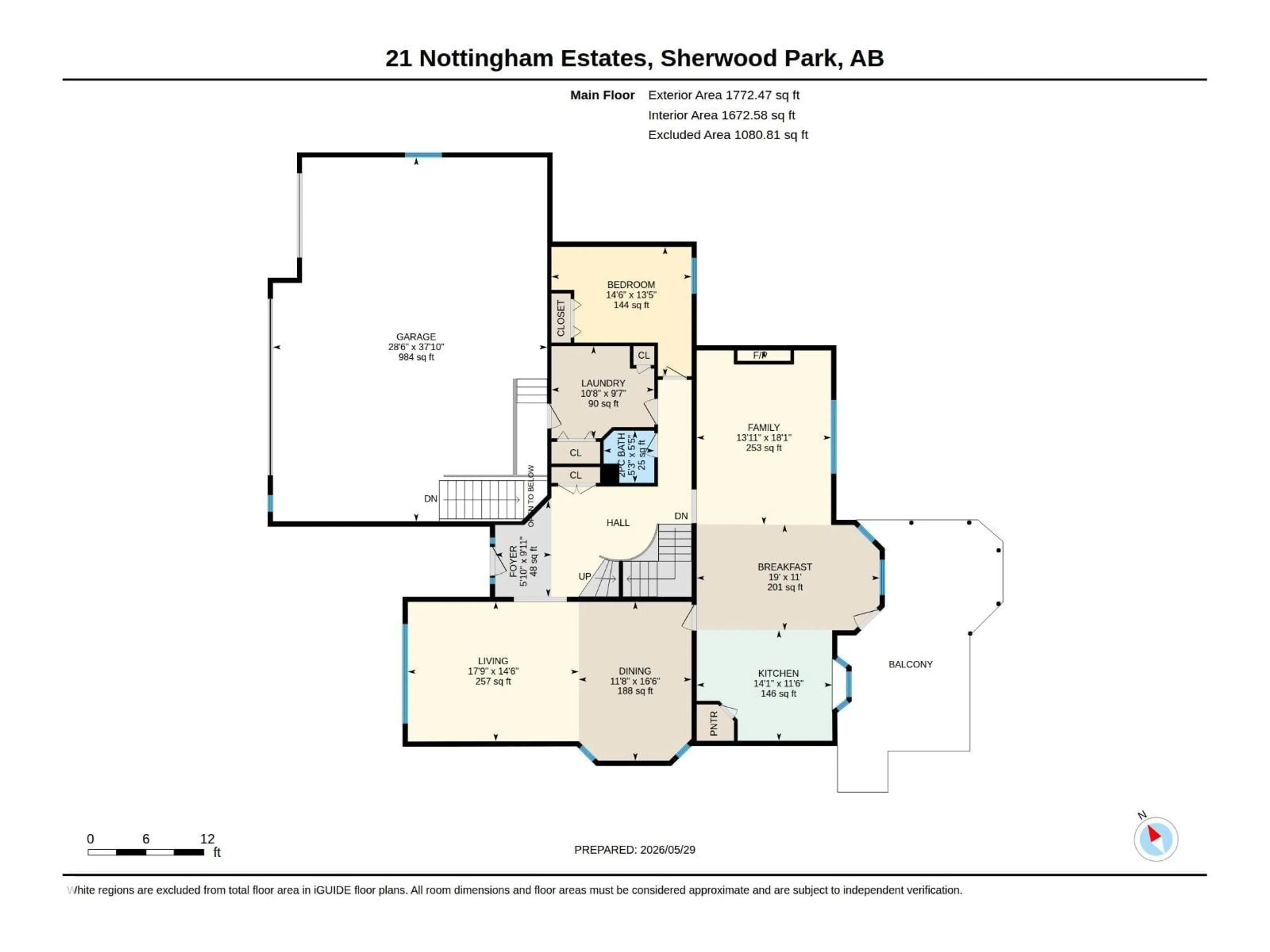 Floor plan for 21 NOTTINGHAM ES, Sherwood Park Alberta T8A5M4