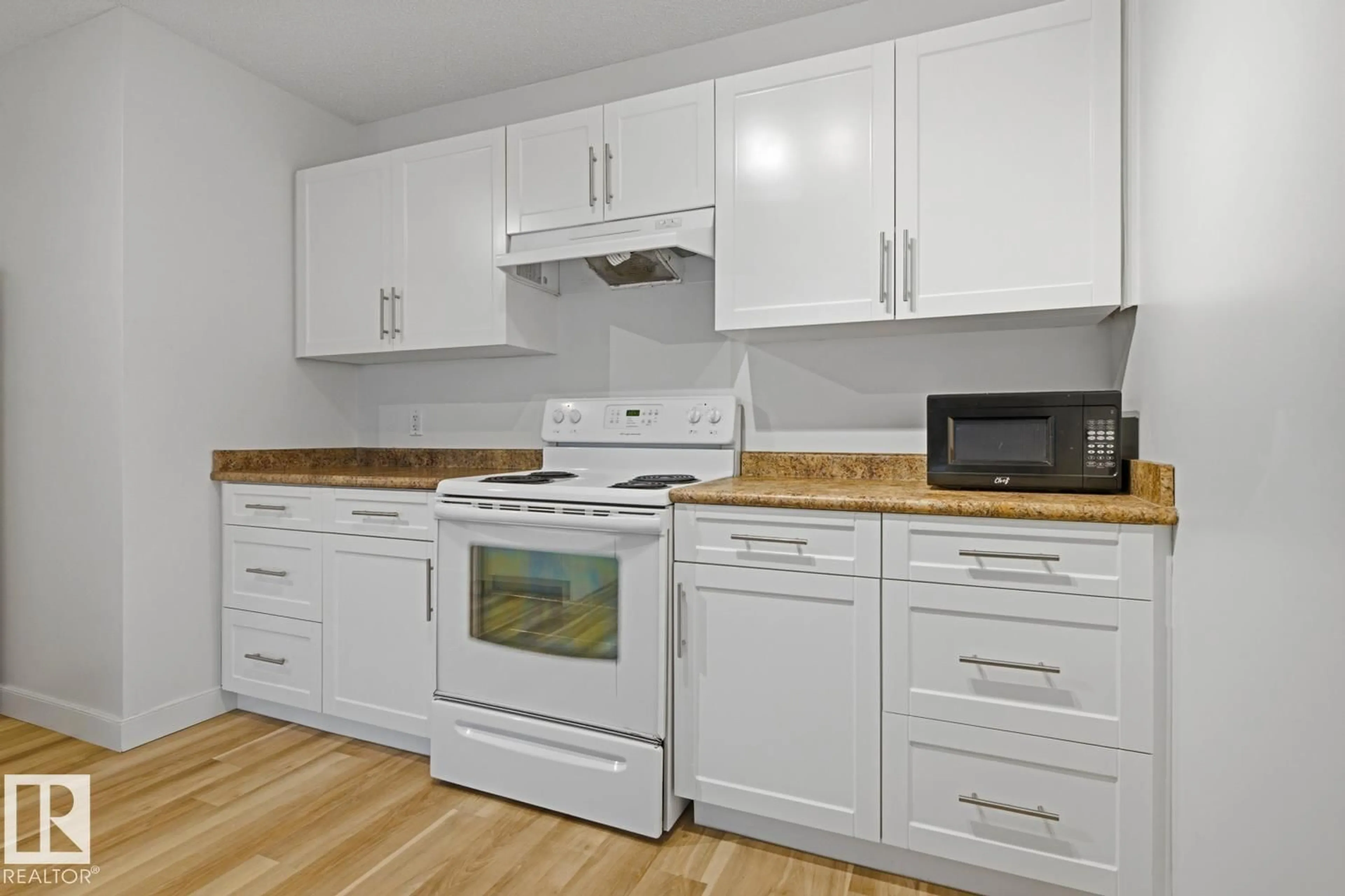 Standard kitchen, wood/laminate floor for #703 - 9710 105 ST, Edmonton Alberta T5K1A3