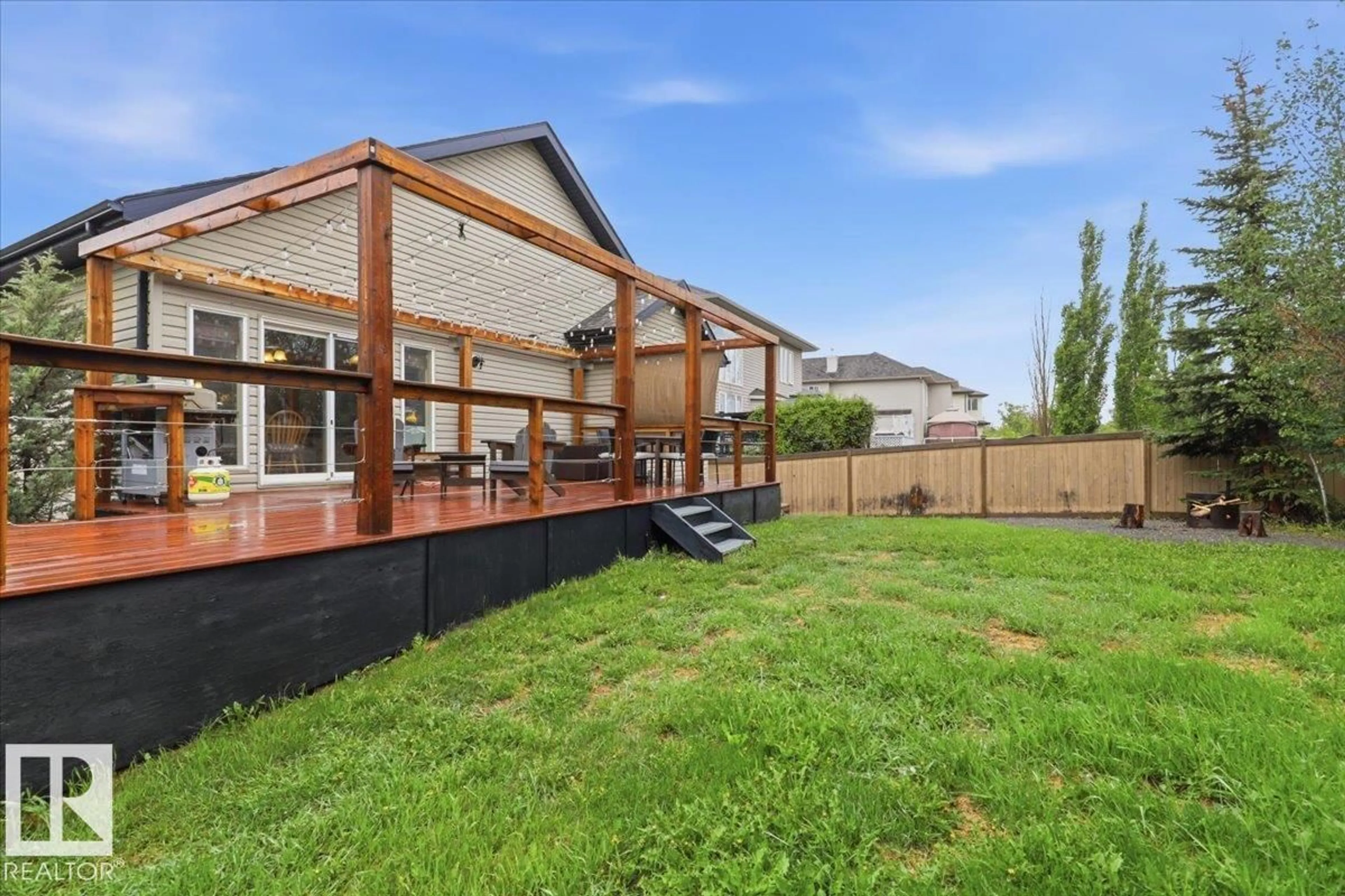 Patio, mountain view for 100 ANISE CL, Leduc Alberta T9E0C7