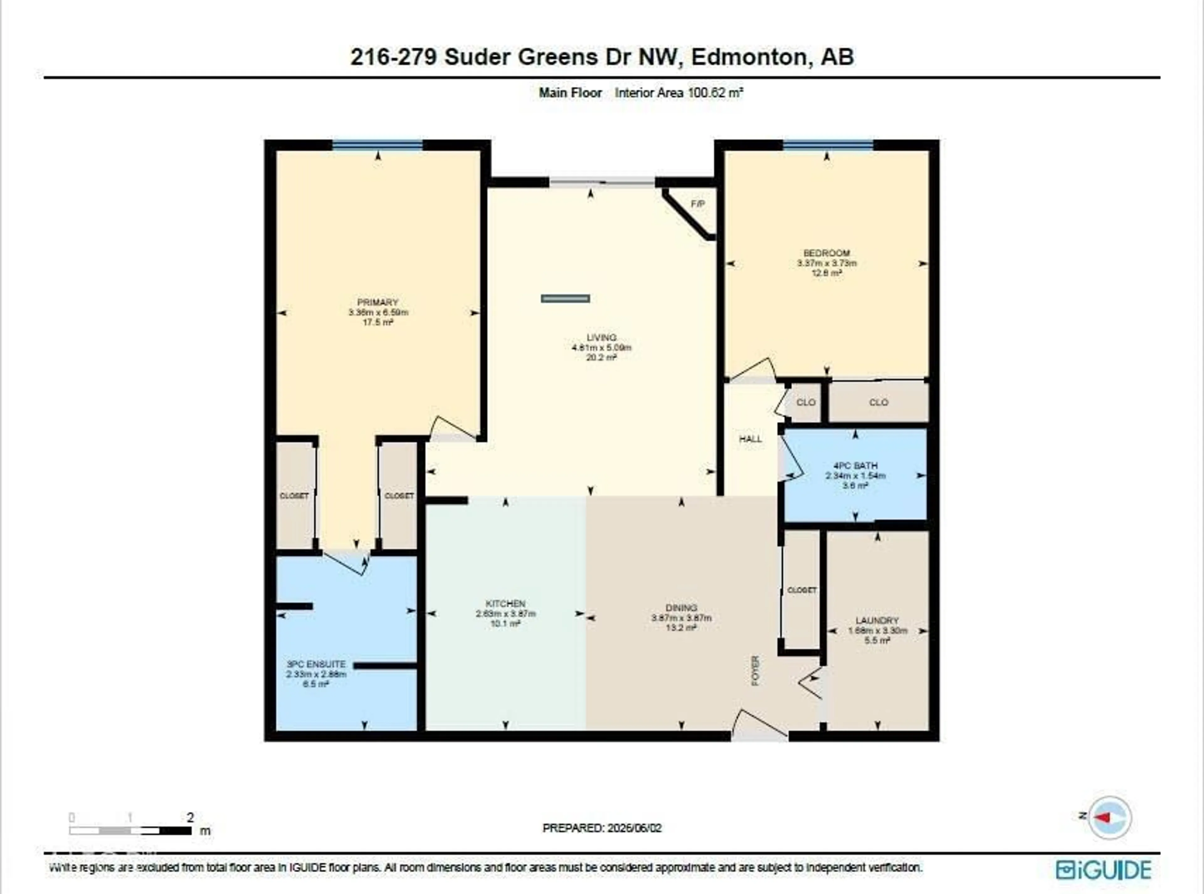 Floor plan for 279 - 216 SUDER GREENS DR, Edmonton Alberta T5T6X6