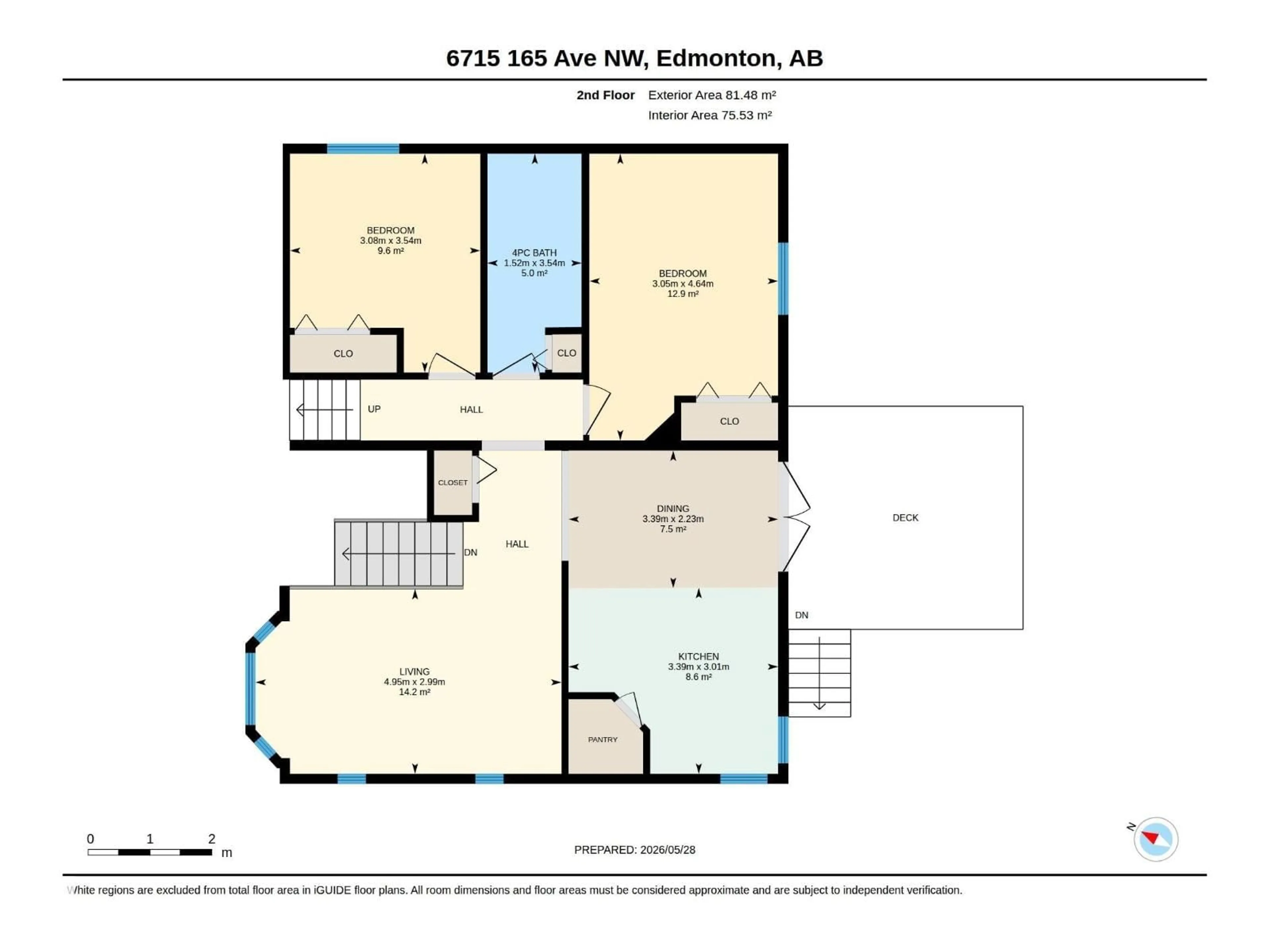 Floor plan for 6715 165 AV, Edmonton Alberta T5Z3M5