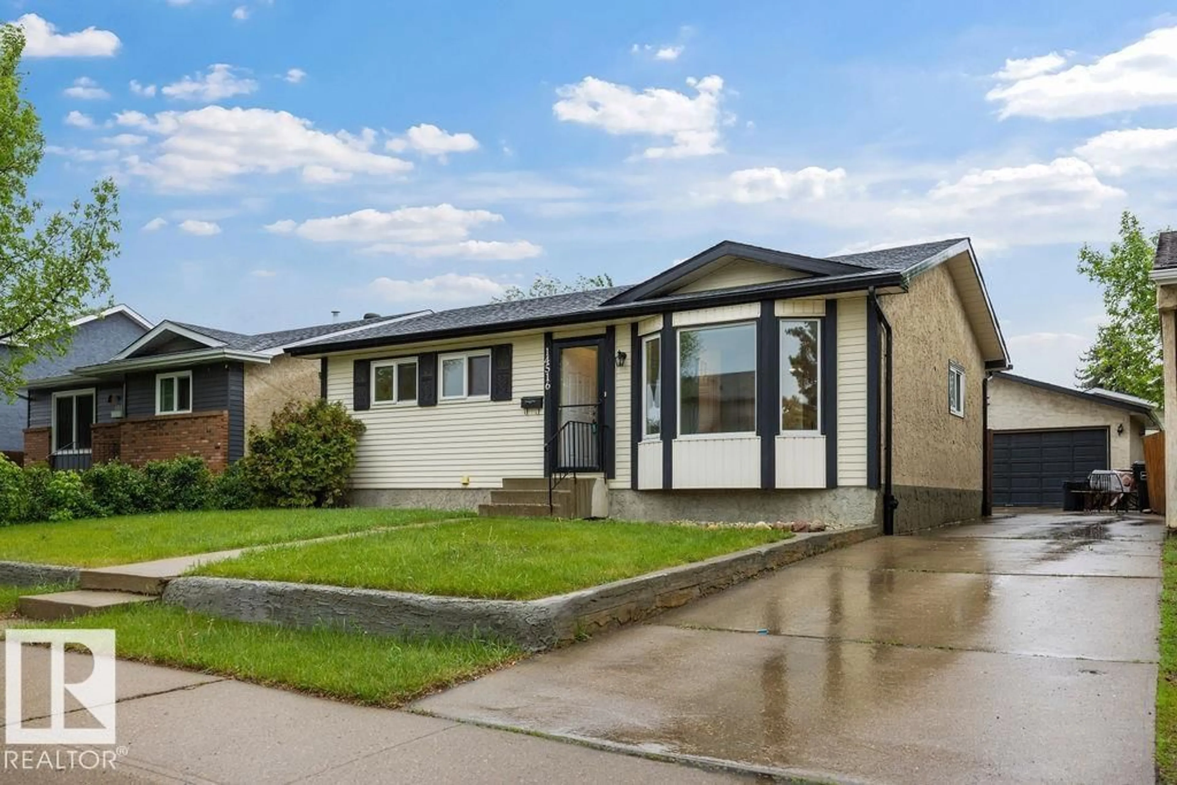 Home with vinyl exterior material, street for 14516 20 ST, Edmonton Alberta T5Y1V7
