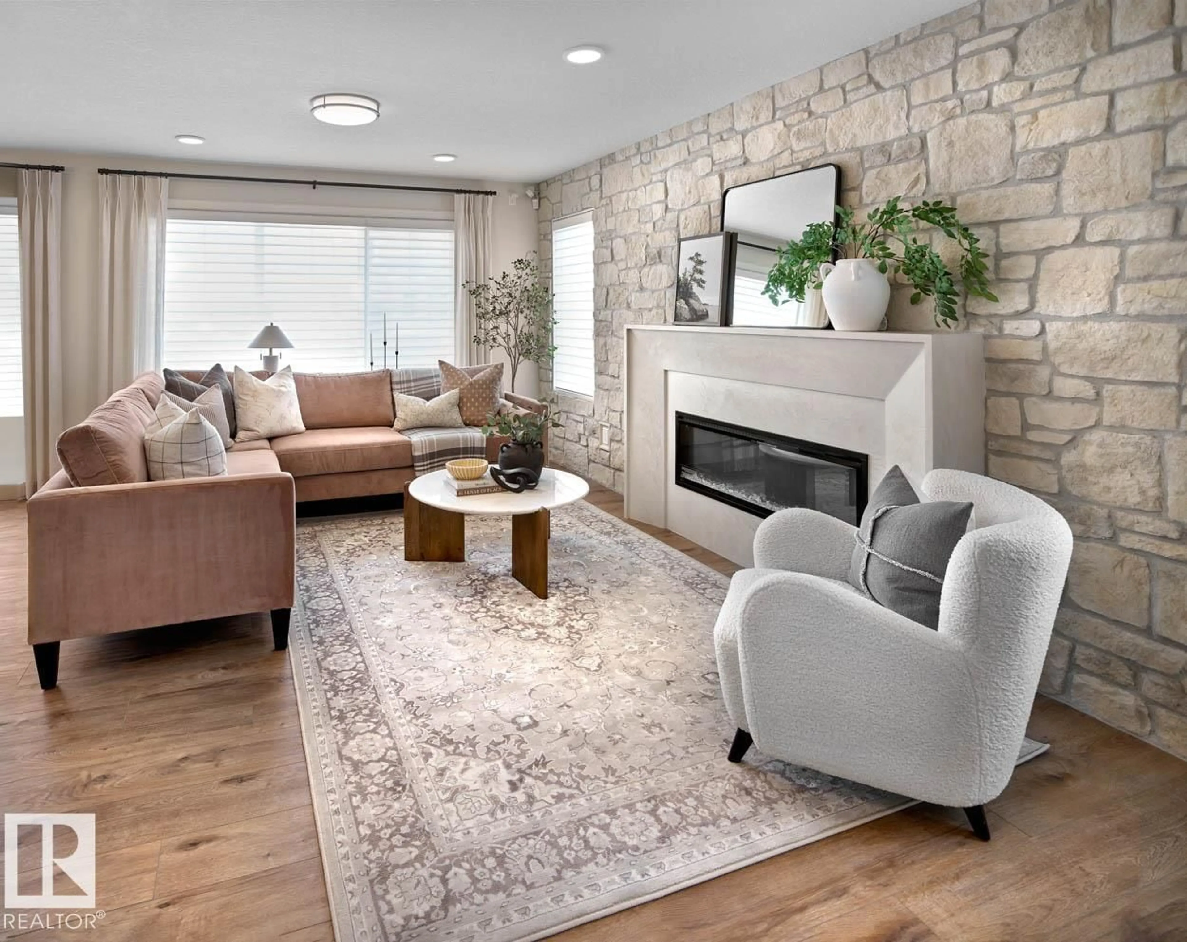 Living room with furniture, unknown for 19904 31 AV, Edmonton Alberta T6M1N7