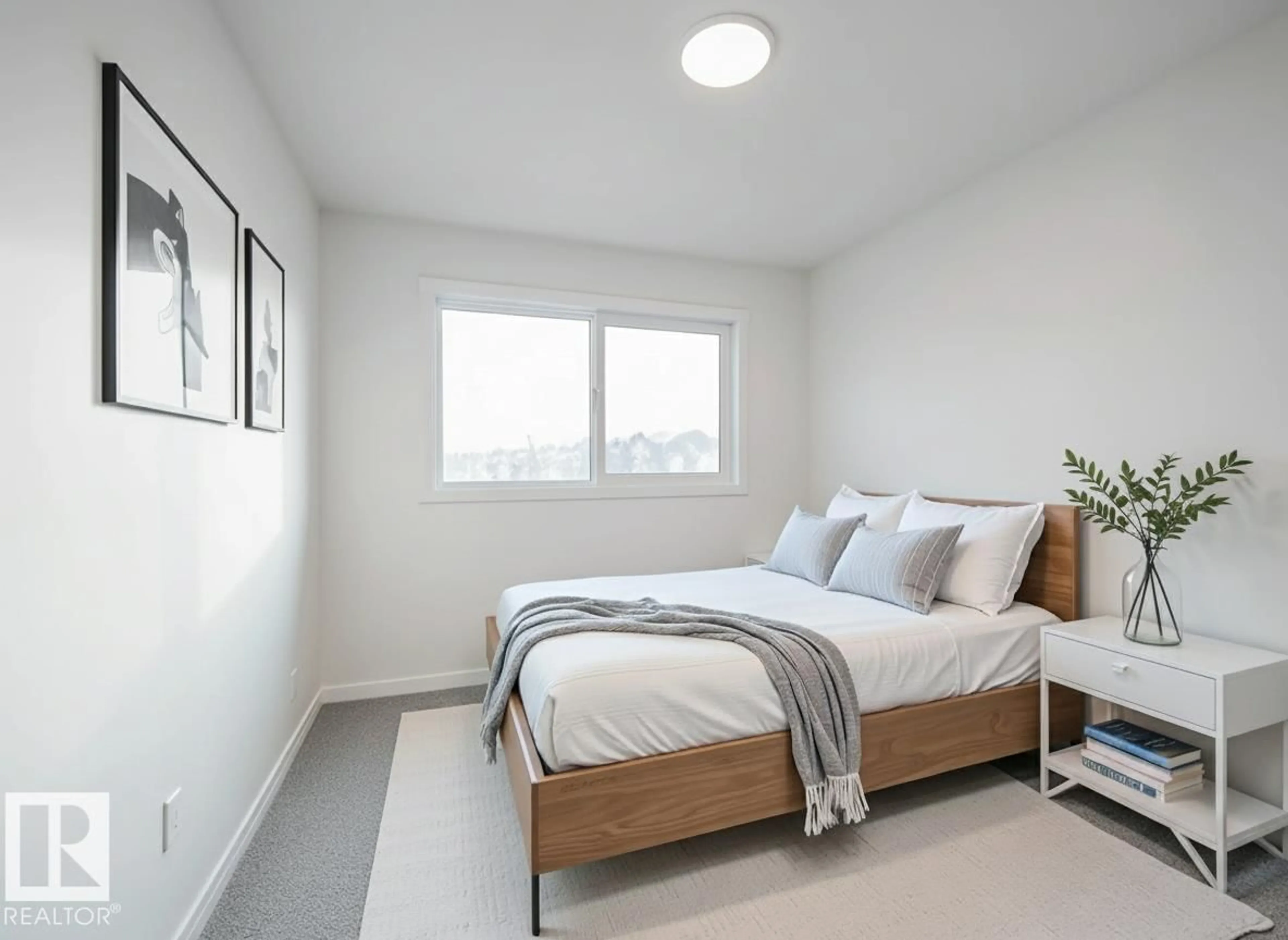 Bedroom with bed, unknown for NE - 424 176 AV, Edmonton Alberta T5Y4K6