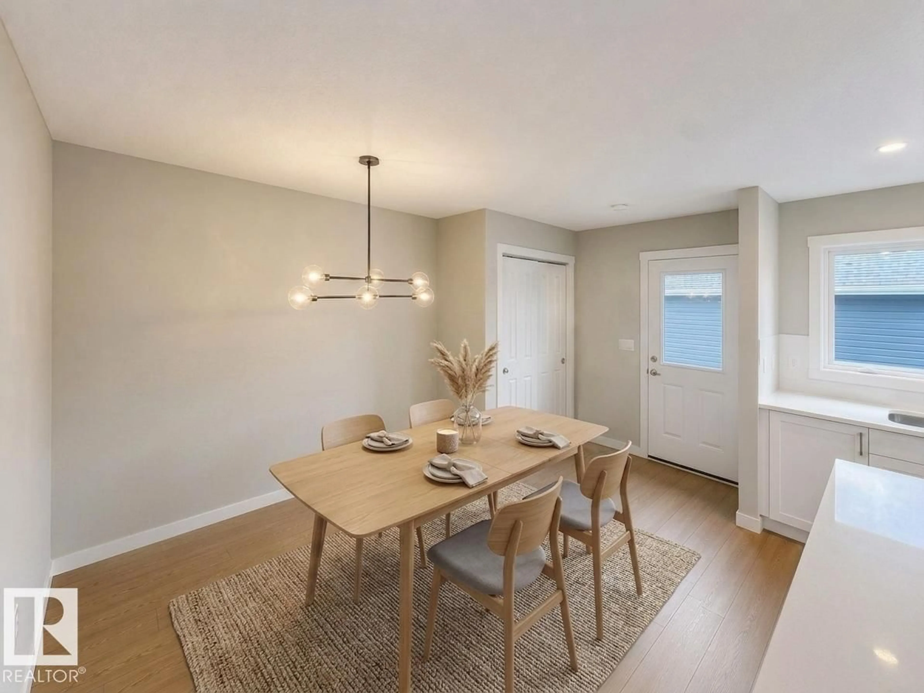 Dining room, wood/laminate floor for NW - 17664 69A ST, Edmonton Alberta T5Z0X8