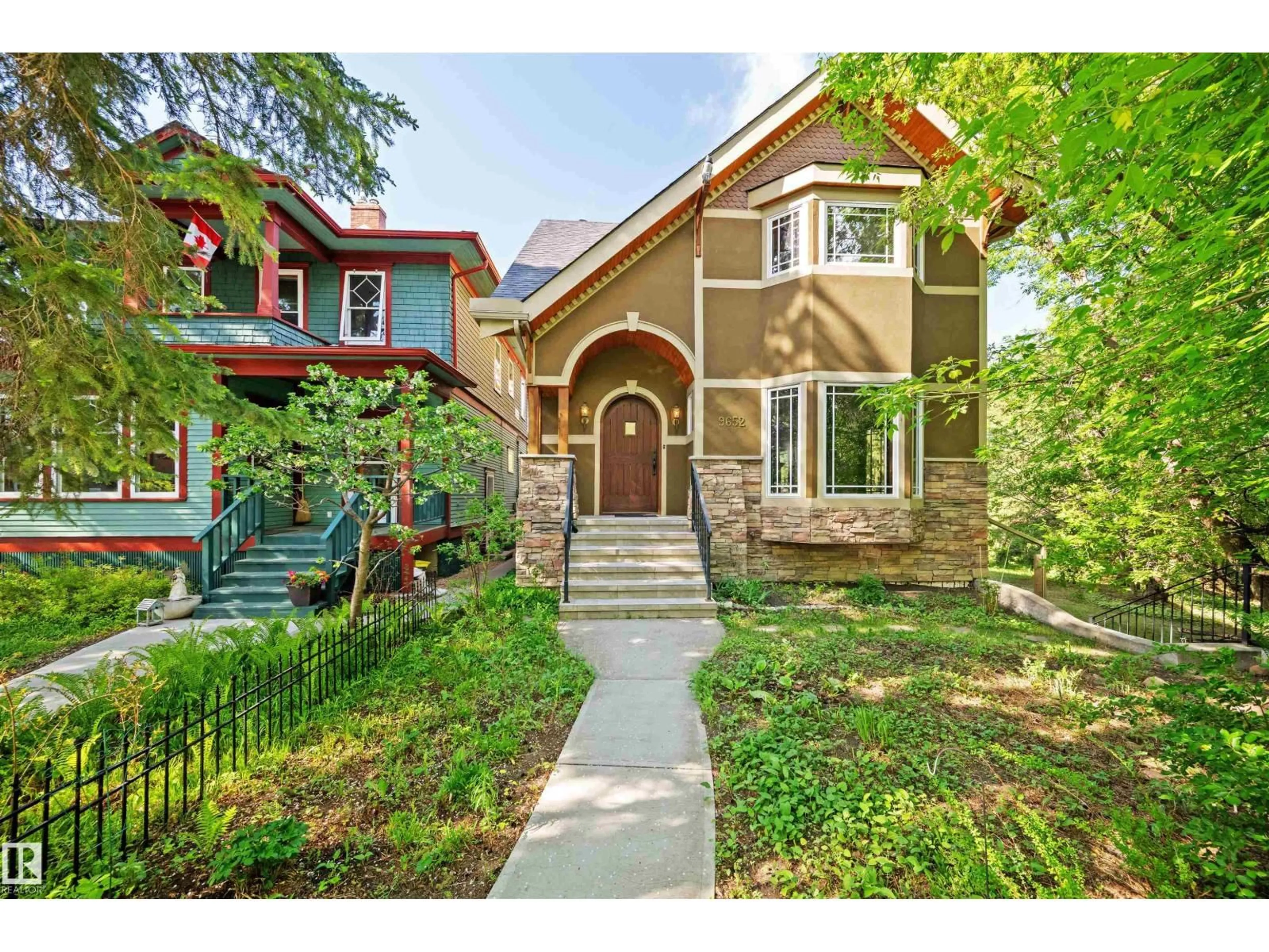 Home with brick exterior material, street for 9652 86 AV, Edmonton Alberta T6C1J9