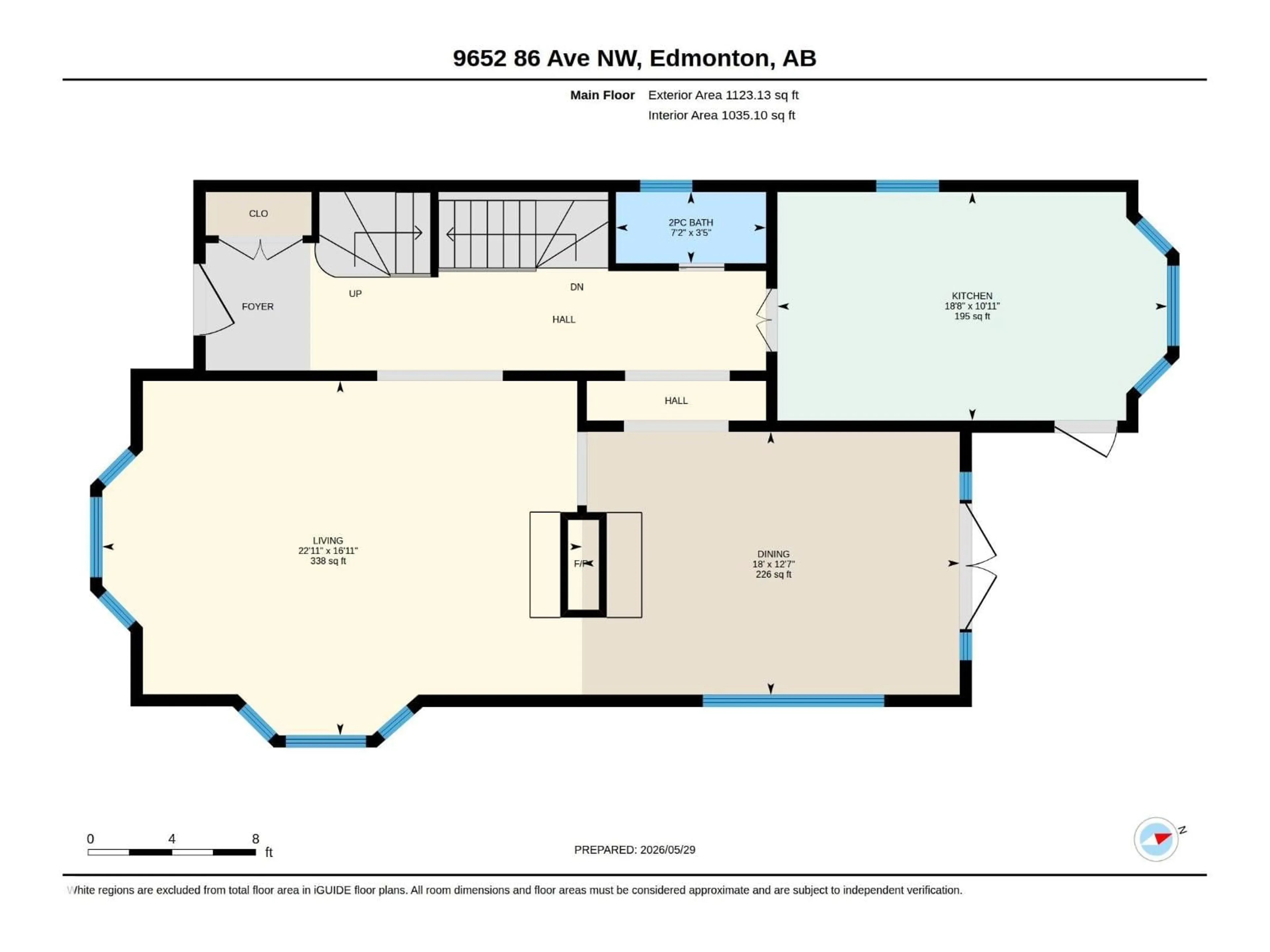 Floor plan for 9652 86 AV, Edmonton Alberta T6C1J9